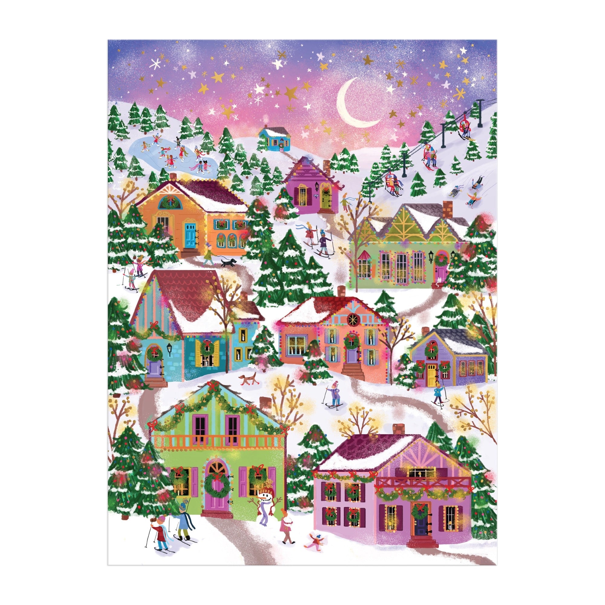 galison-snowcap-village-puzzle-1000-teile-winter-foil image 5