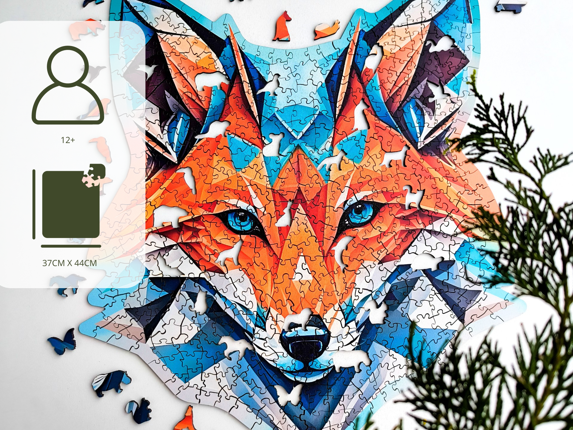 milliwood-alternative-geometry-hypnotizing-fox-holzpuzzle-500-teile image 2