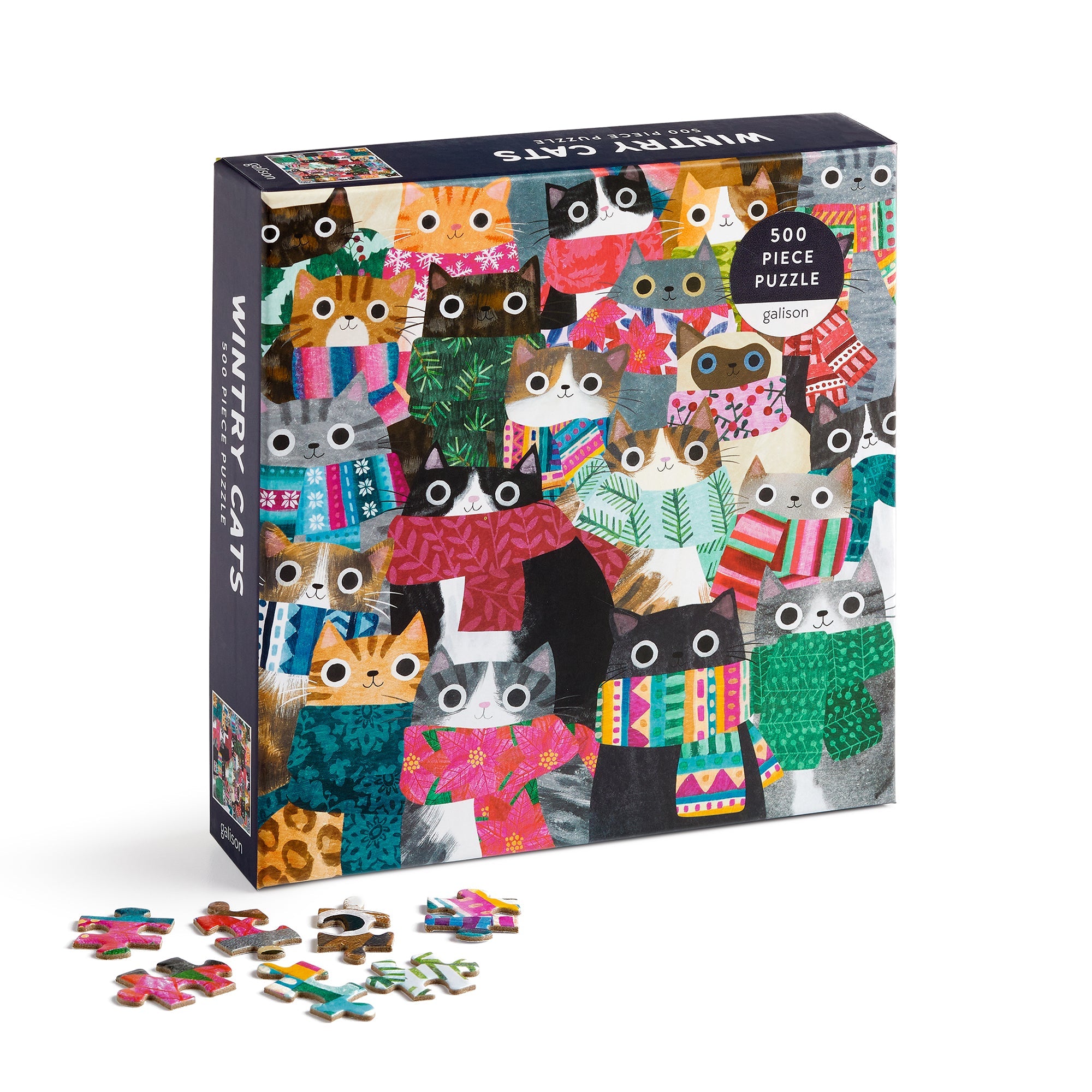 galison-wintry-cats-500-teile-puzzle-katzen-winter image 2