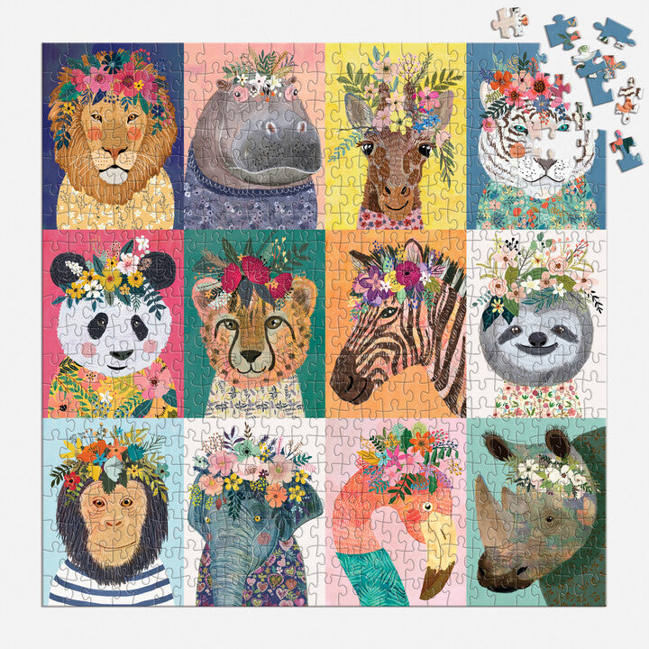 galison-wild-spirit-500-teile-puzzle-tierblumen image 4