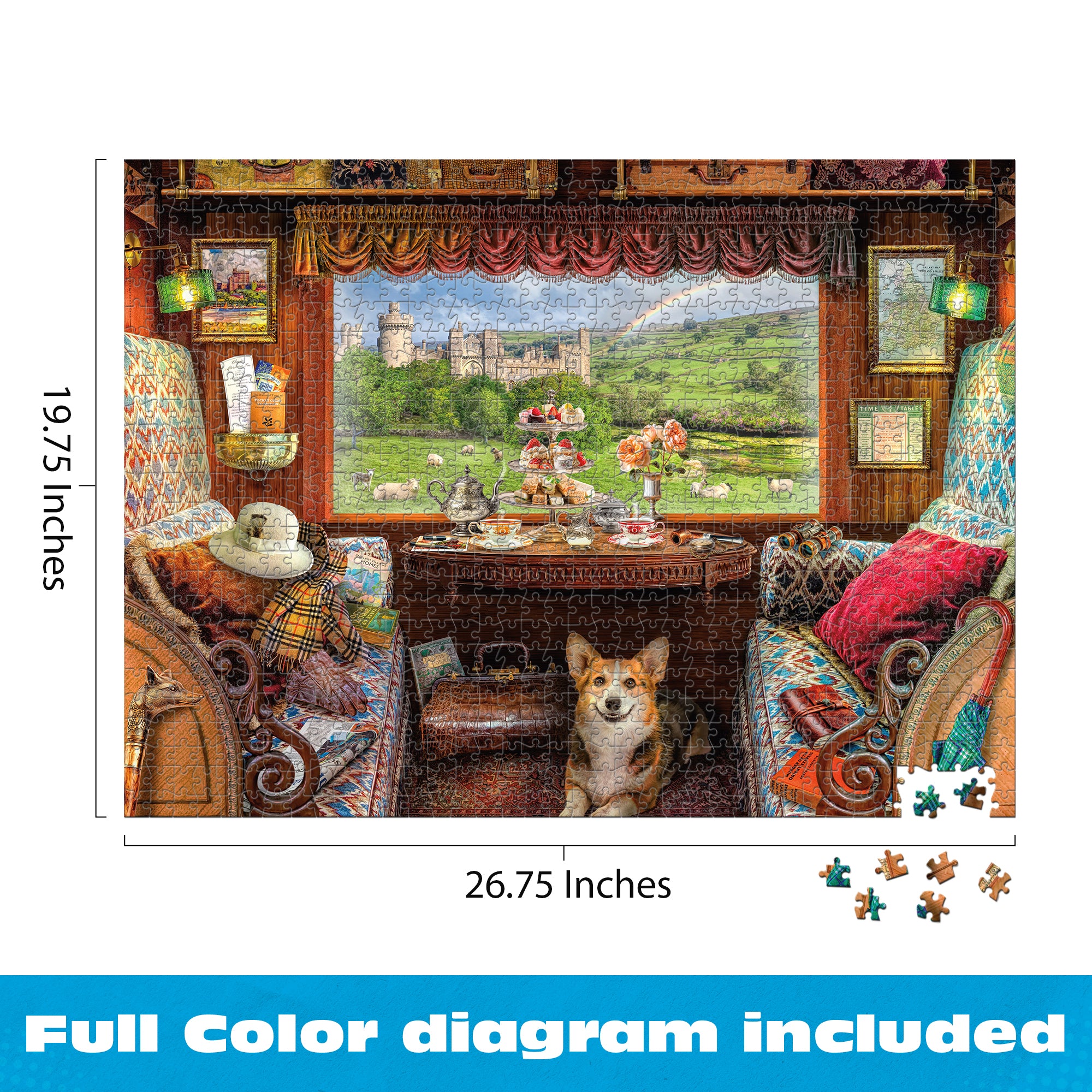 buffalo-games-lars-stewart-england-train-view-puzzle-1000-teile image 6