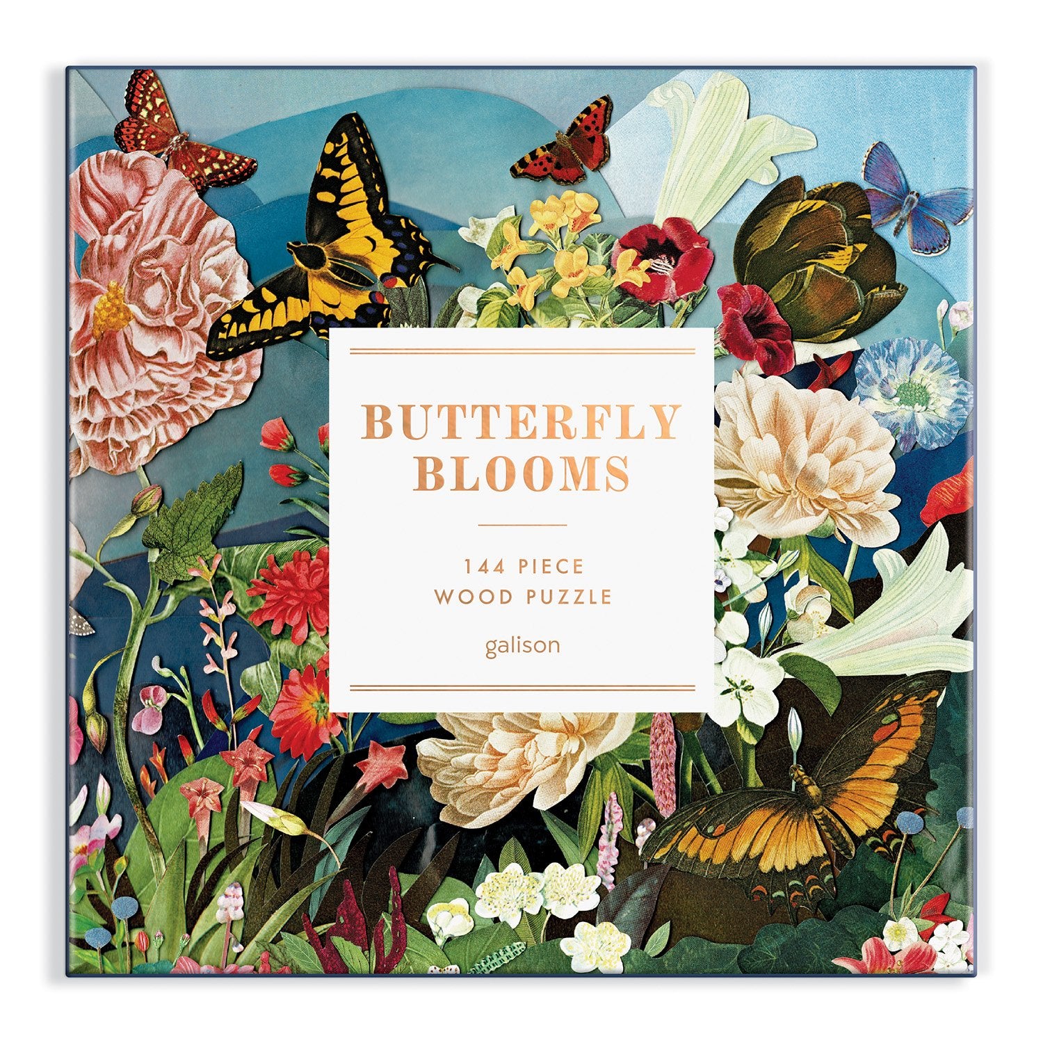 galison-butterfly-blooms-144-teile-holzpuzzle-blumen image 2