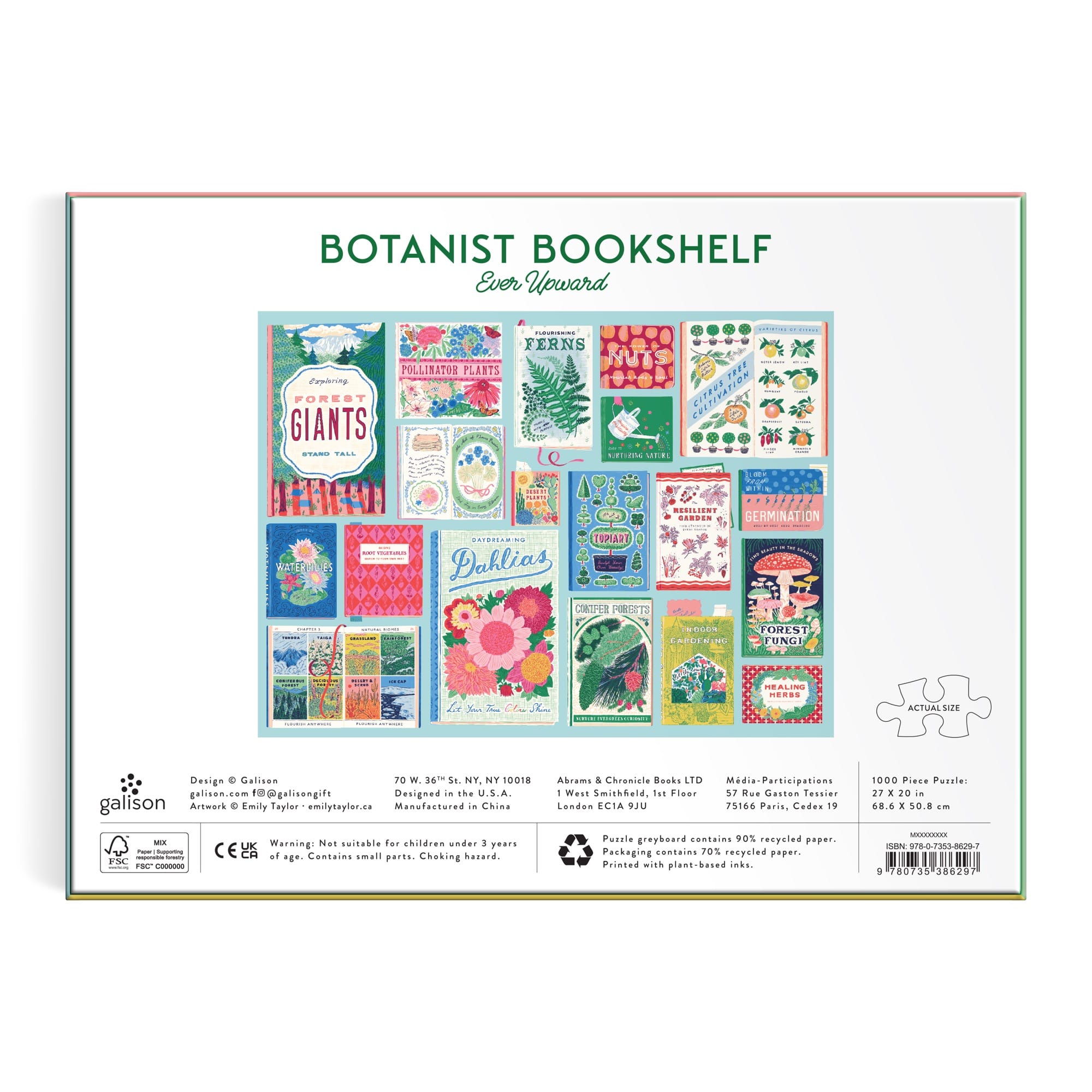 galison-ever-upward-botanist-bookshelf-puzzle-1000-teile-blumen image 6