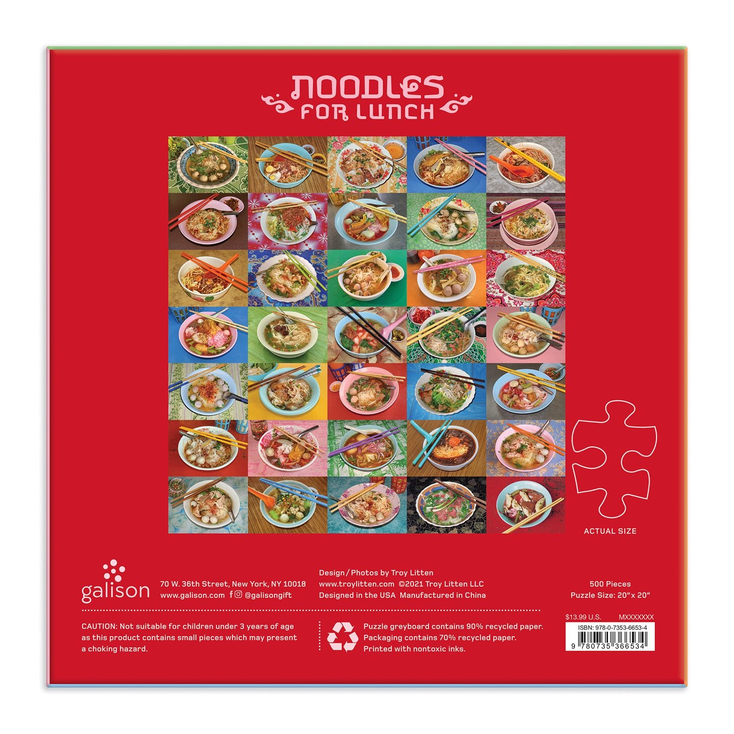 galison-troy-litten-noodles-for-lunch-puzzle-500-teile-essen image 6