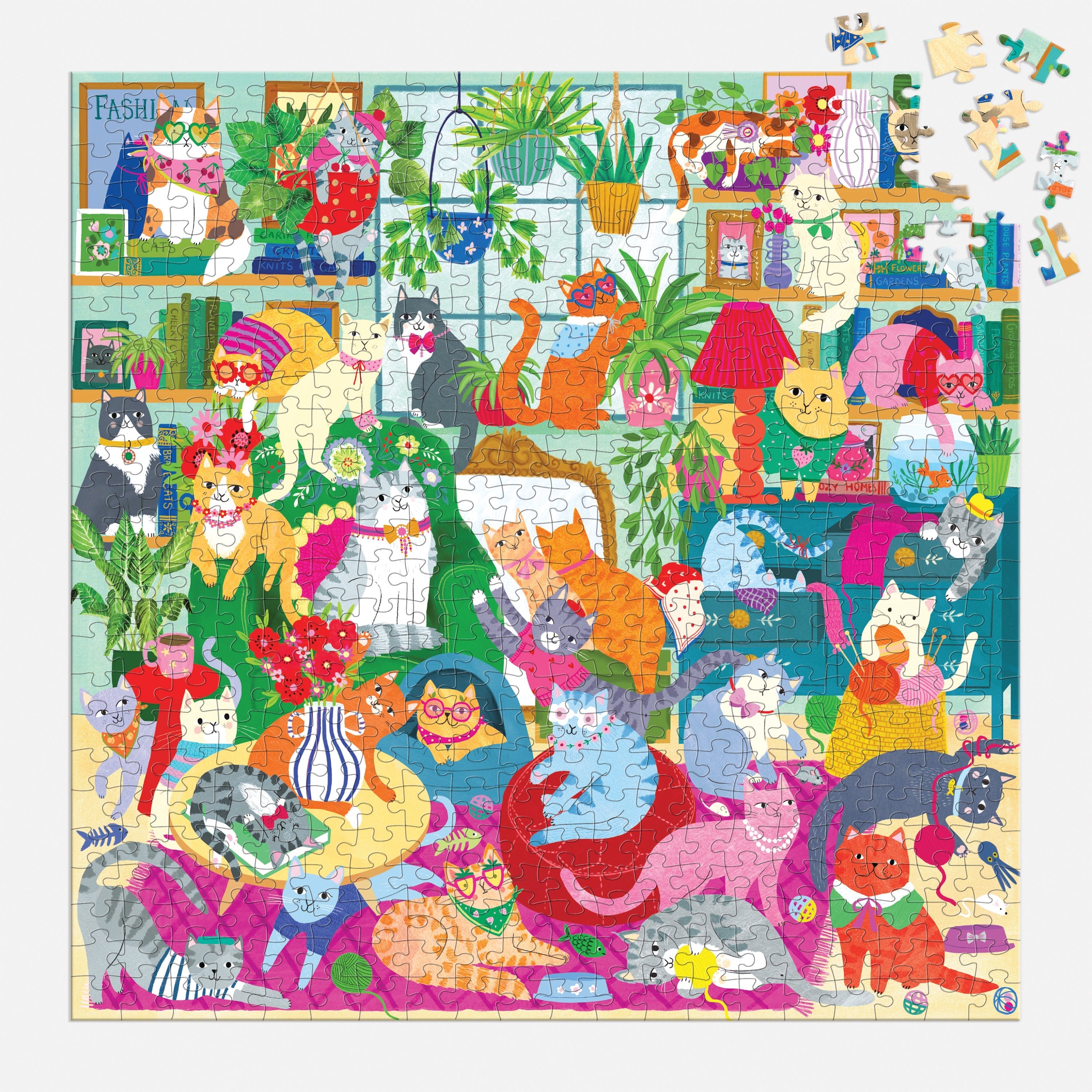 galison-caturday-500-teile-katzen-puzzle-familie-ab-7 image 4
