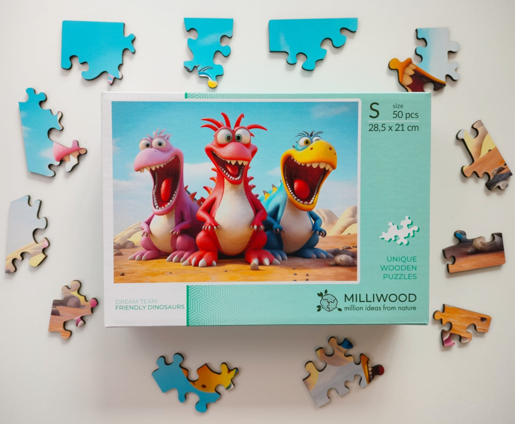milliwood-dream-team-dinosaurier-holzpuzzle-50-teile-kinder-pastell image 8