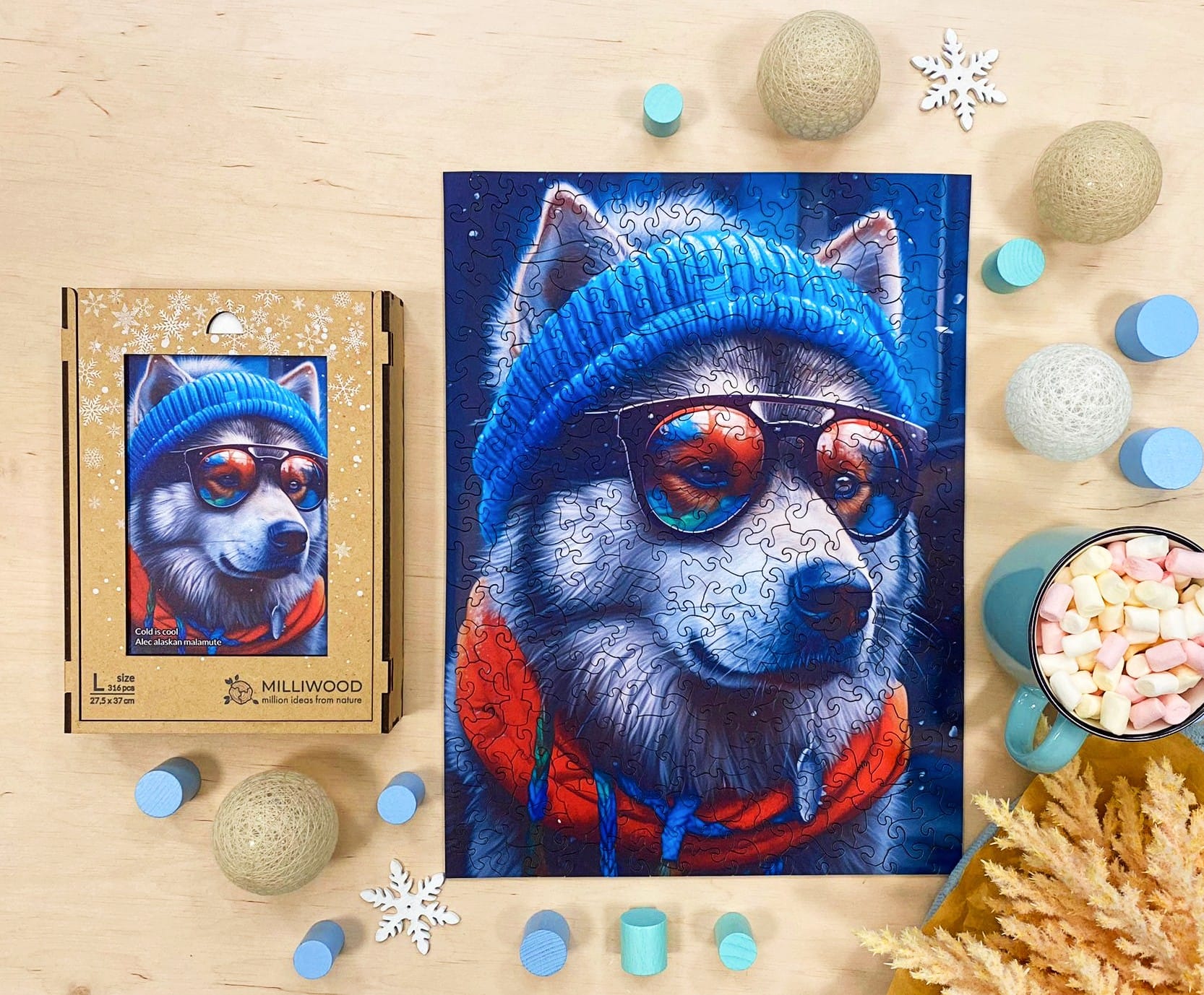 milliwood-cold-is-cool-malamut-alek-holzpuzzle-316-teile-husky image 3