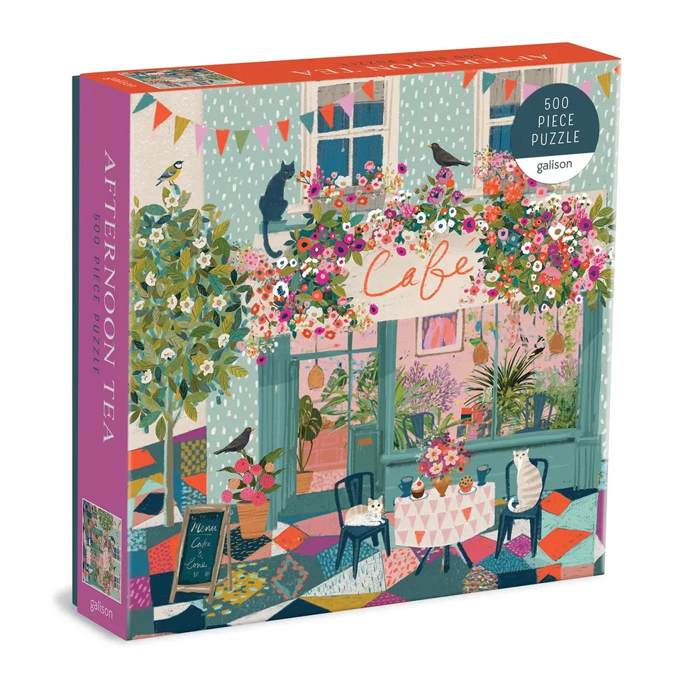 galison-afternoon-tea-500-teile-puzzle-katzen-caf image 1