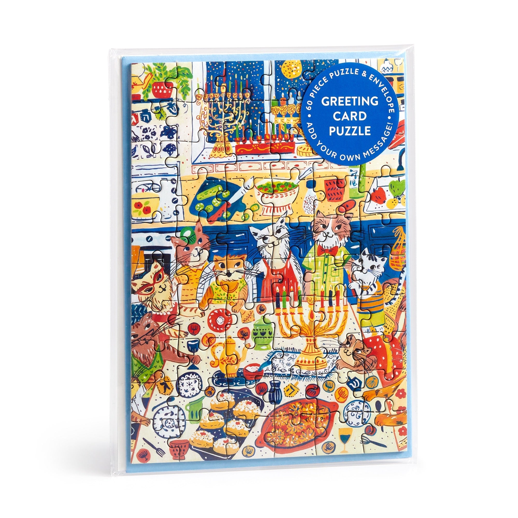 galison-happy-hanukcats-gru-karten-puzzle-60-teile image 1