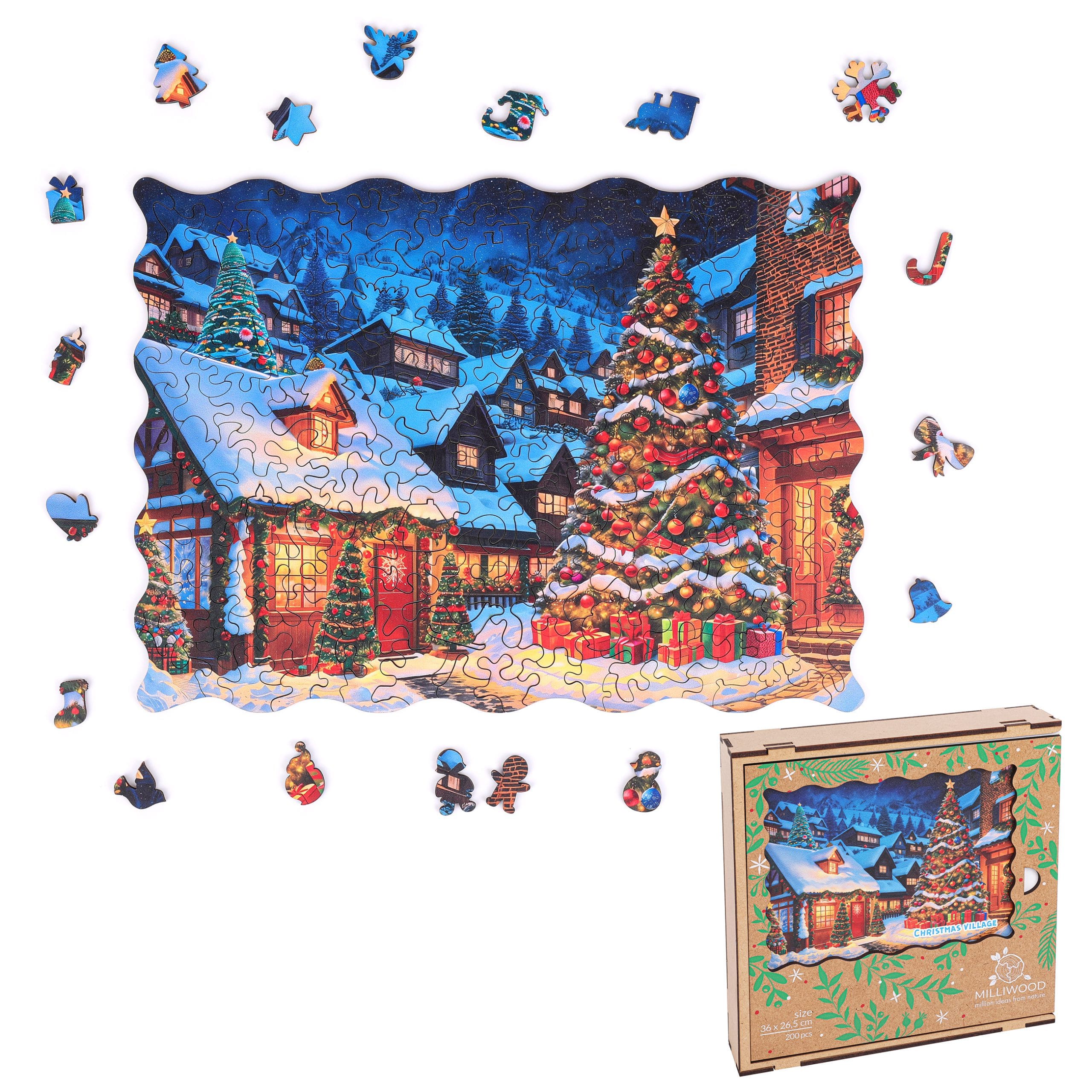 milliwood-christmas-weihnachtsdorf-holzpuzzle-200-teile-deko image 6