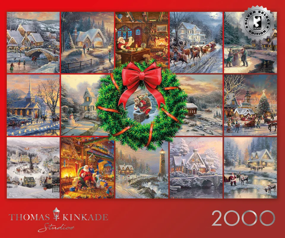 ceaco-silver-select-kinkade-winter-collage-2000-teile-puzzle image 1