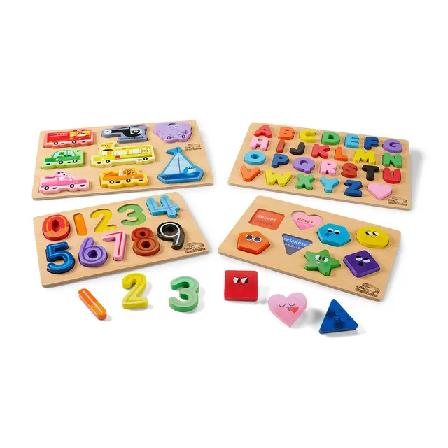 buffalo-games-little-buffalo-4er-holzpuzzle-kinder-buchstaben-zahlen image 1