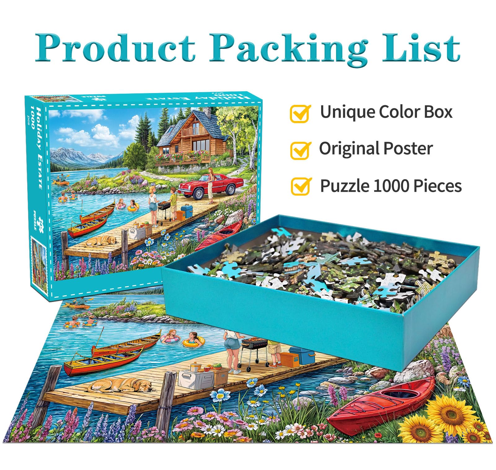 huadada-ferienhaus-puzzle-1000-teile-70x50-cm-mit-poster image 4