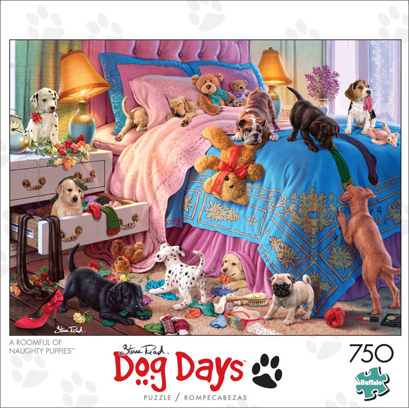 buffalo-games-dog-days-a-roomful-of-naughty-puppies-puzzle-750-teile image 1
