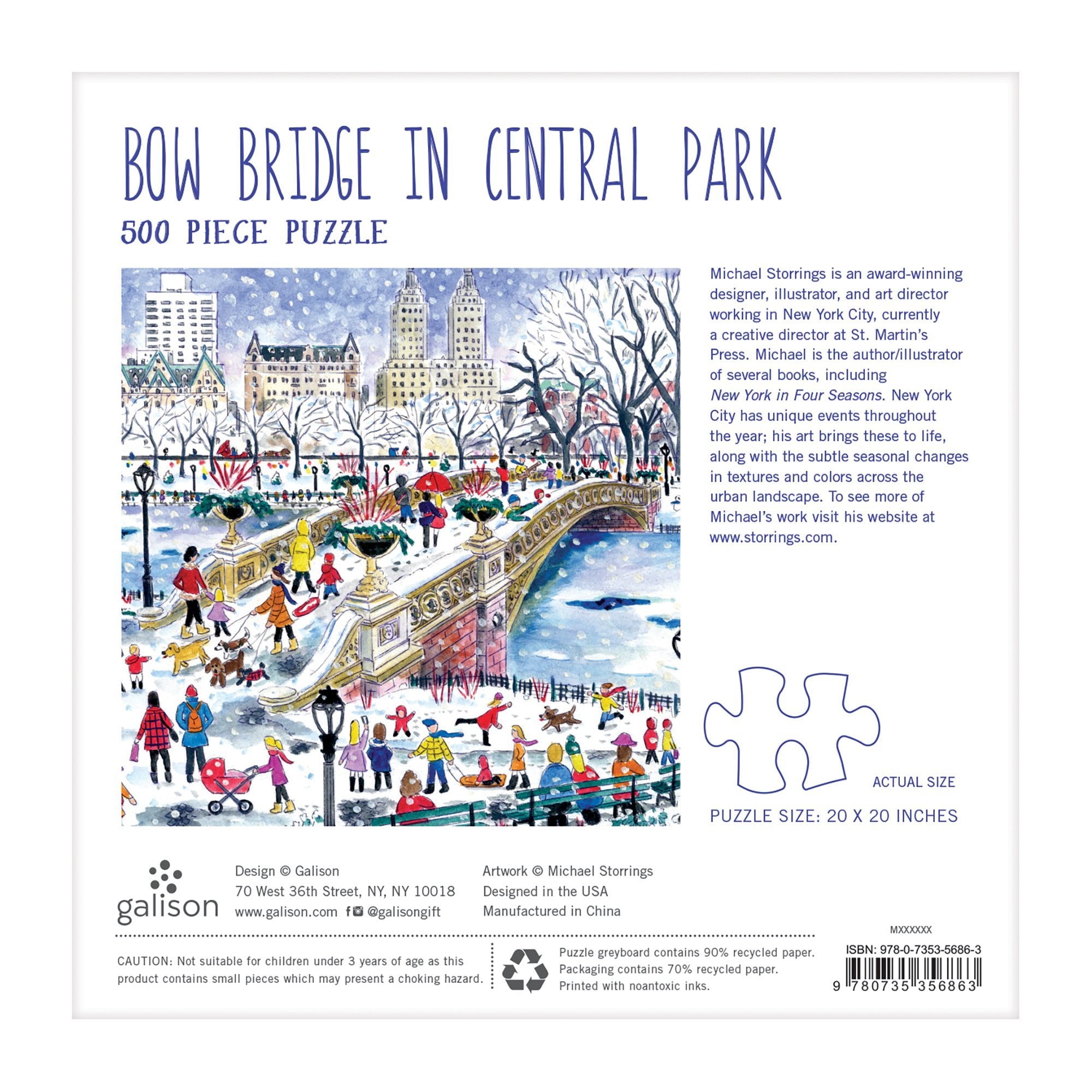 galison-bow-bridge-central-park-puzzle-500-teile-winter image 5