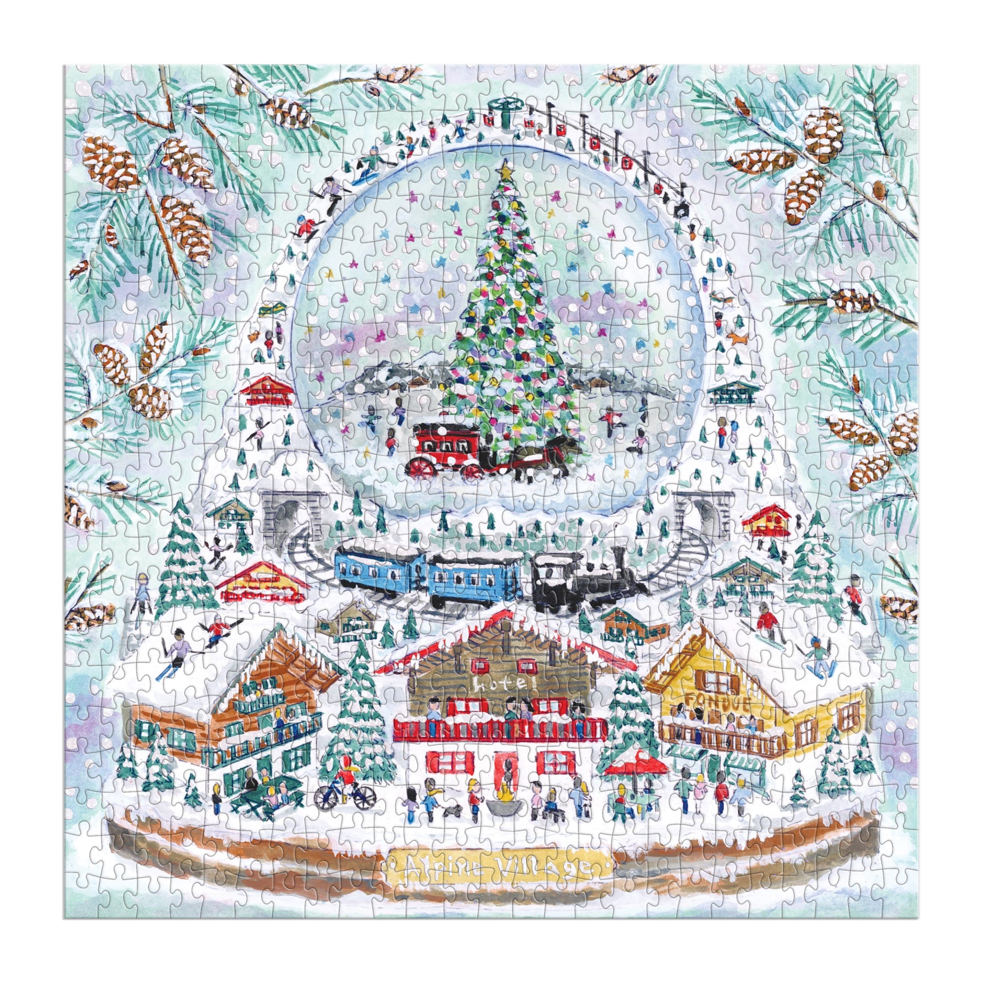 galison-alpine-village-snowglobe-puzzle-500-teile-foil image 3
