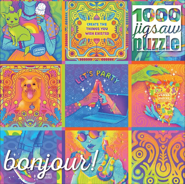 buffalo-games-bonjour-neon-1000-teile-puzzle-collage image 1