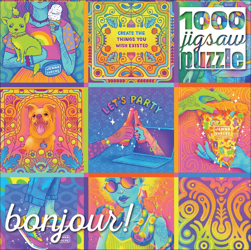 buffalo-games-bonjour-neon-1000-teile-puzzle-collage image 1