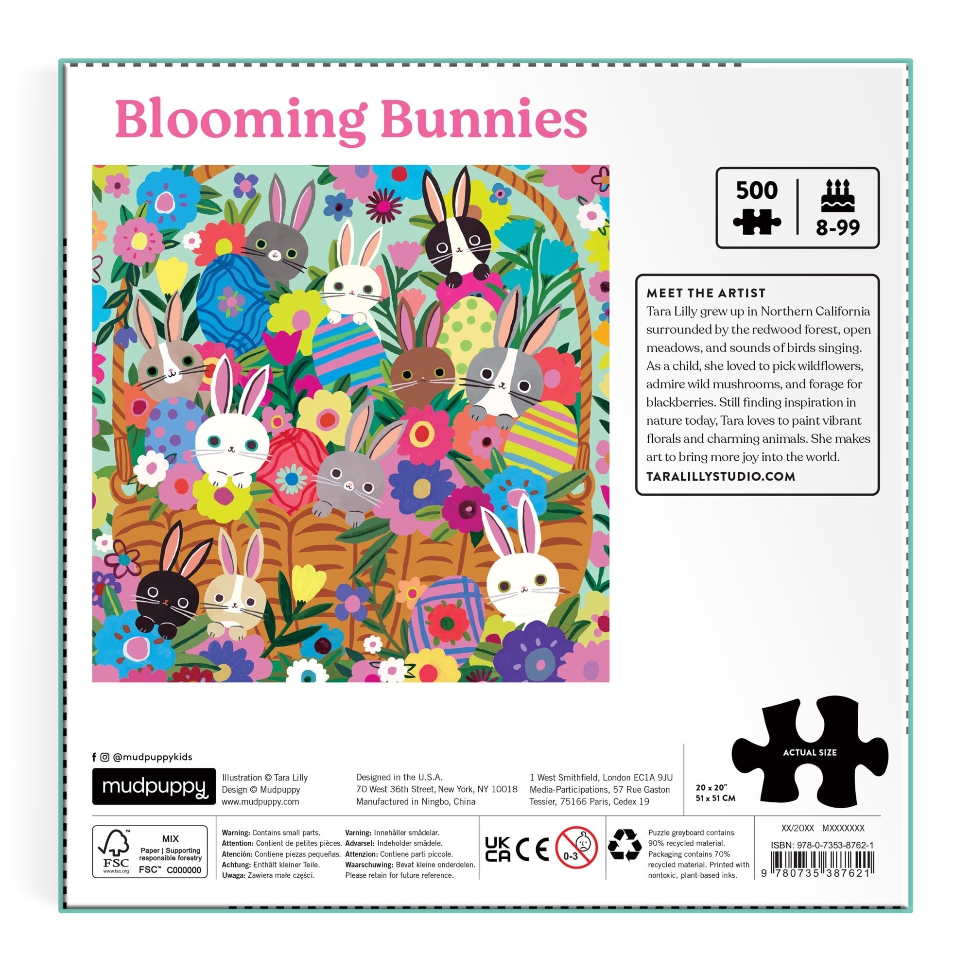galison-blooming-bunnies-foil-puzzle-500-teile-hasen image 6
