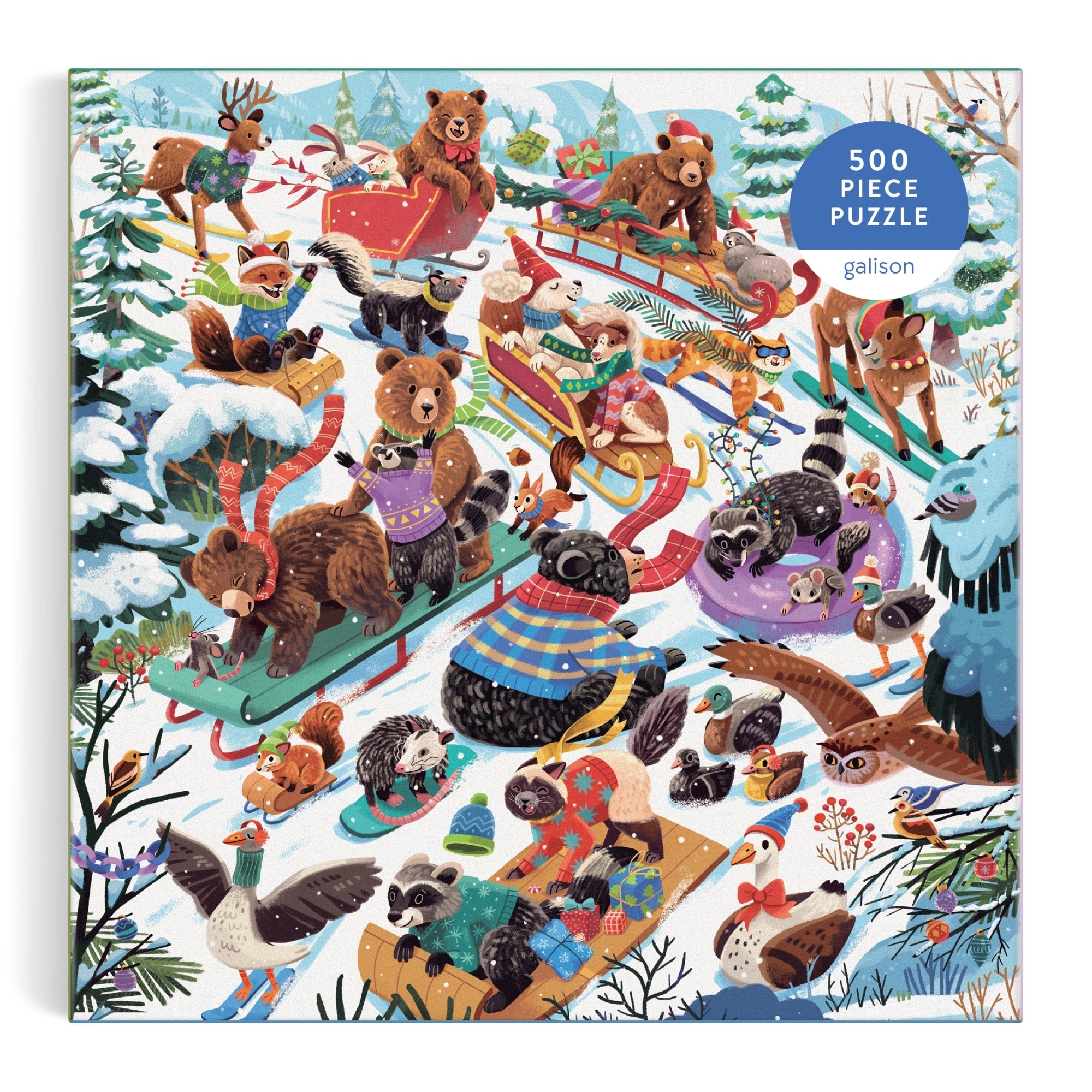 galison-dashing-all-the-way-500-teile-puzzle-winter image 2