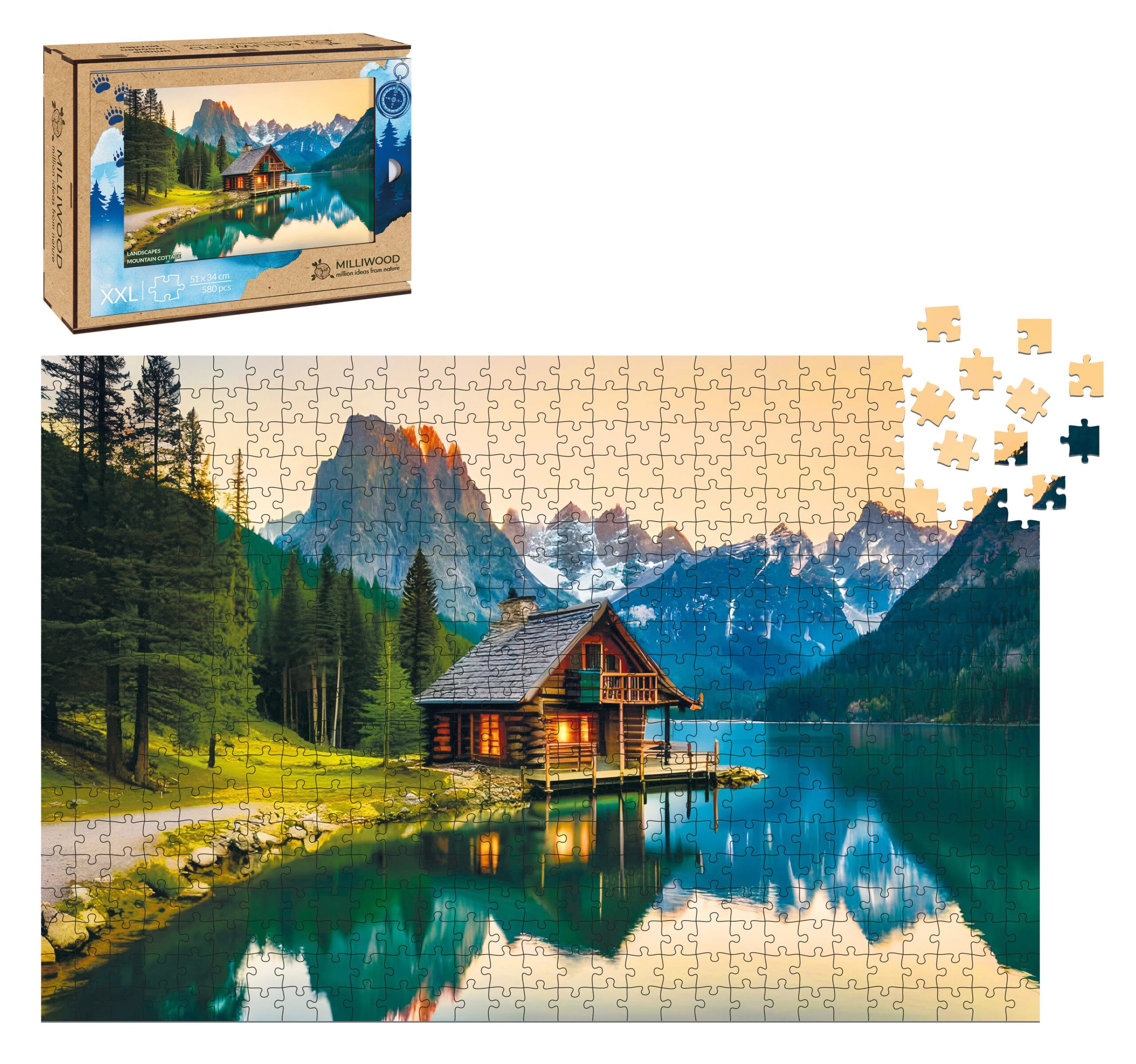 milliwood-landscapes-mountain-cottage-holzpuzzle-580-teile image 1