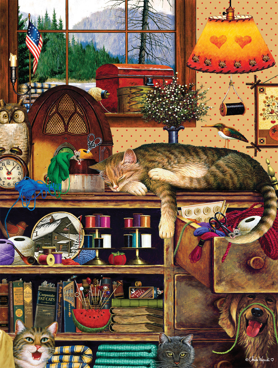 buffalo-games-cats-yarn-duty-750-teile-puzzle-katzen image 1