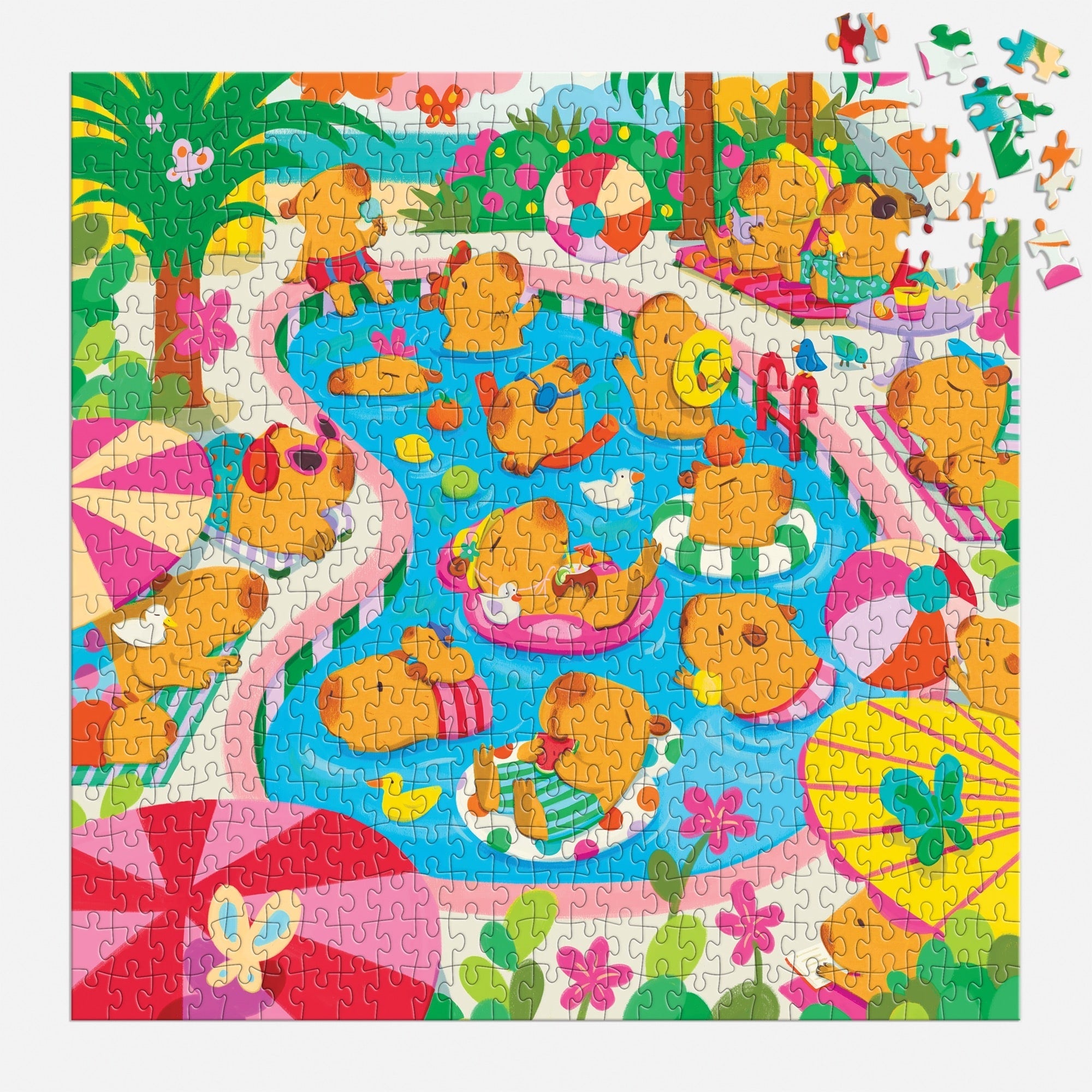 galison-capybara-pool-day-puzzle-500-teile-familienpuzzle image 4