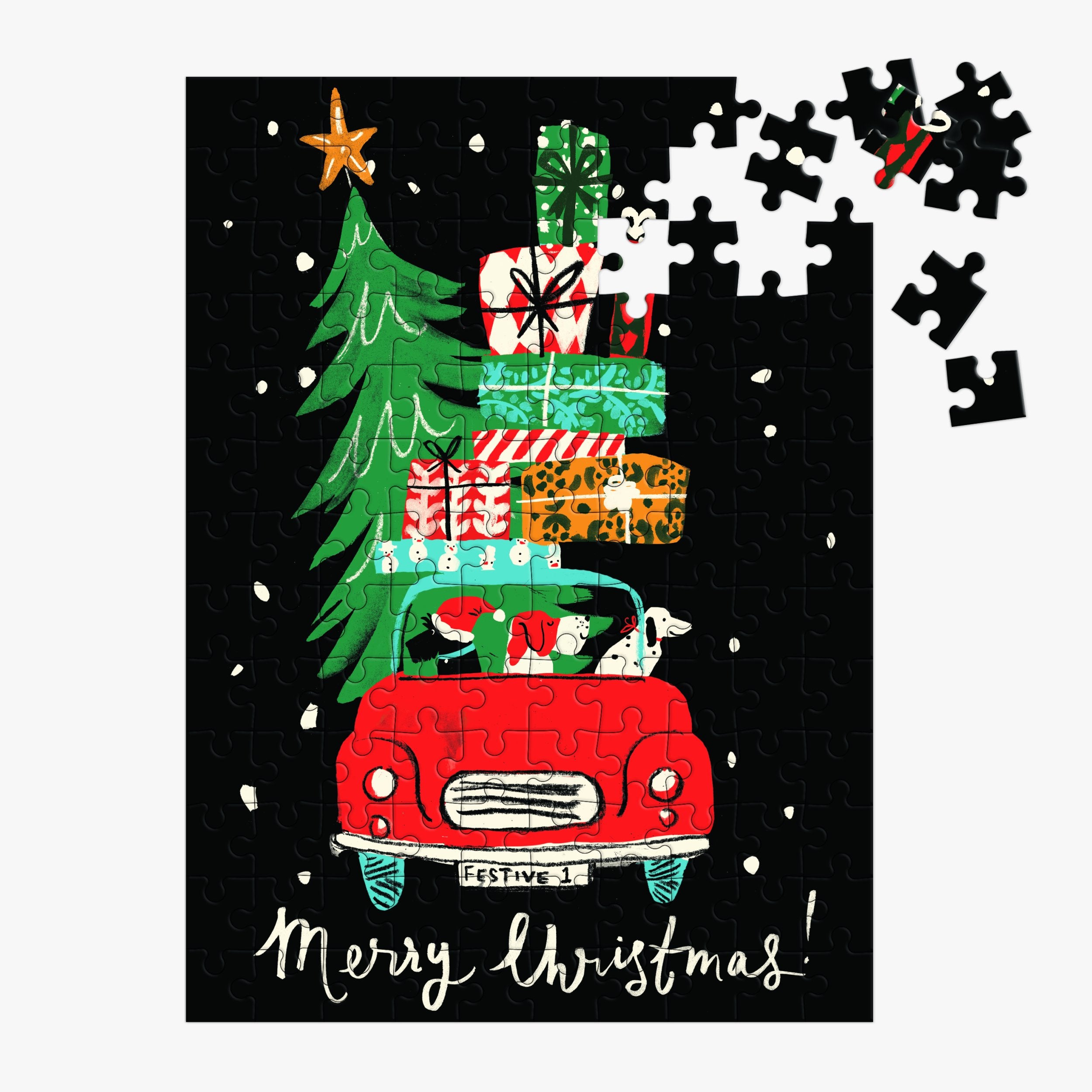 galison-christmas-car-puzzle-anh-nger-130-teile-weihnachtsauto image 3