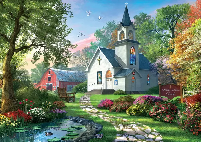 buffalo-games-little-white-chapel-500-teile-puzzle-kapelle image 1