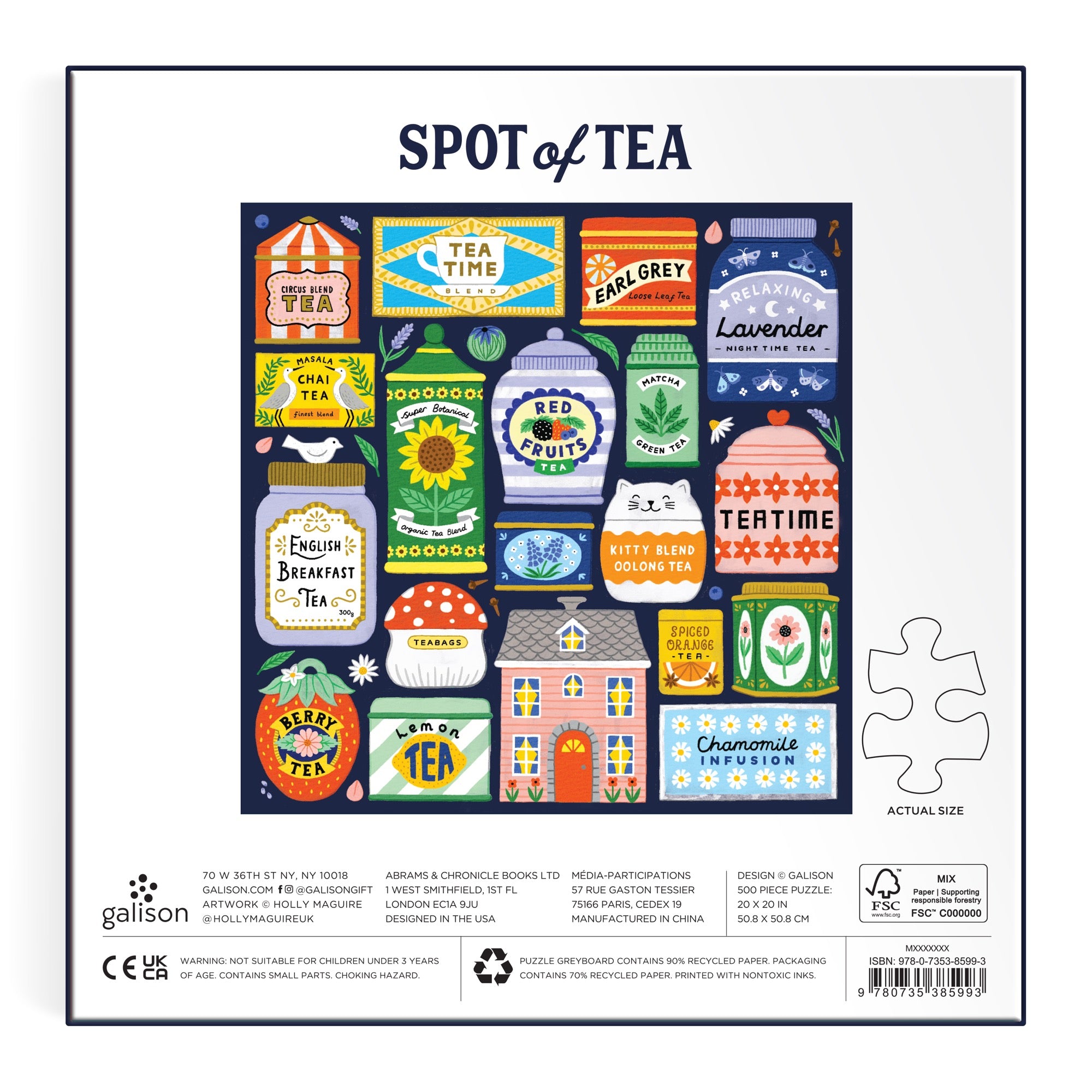 galison-spot-of-tea-puzzle-500-teile-teedosen-bunt image 6