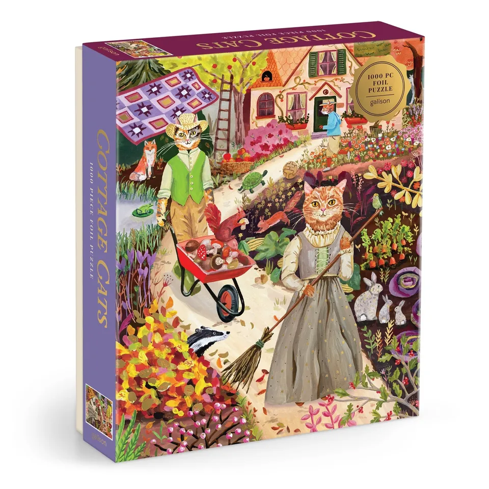 galison-cottage-cats-puzzle-1000-teile-folie-katzen image 1