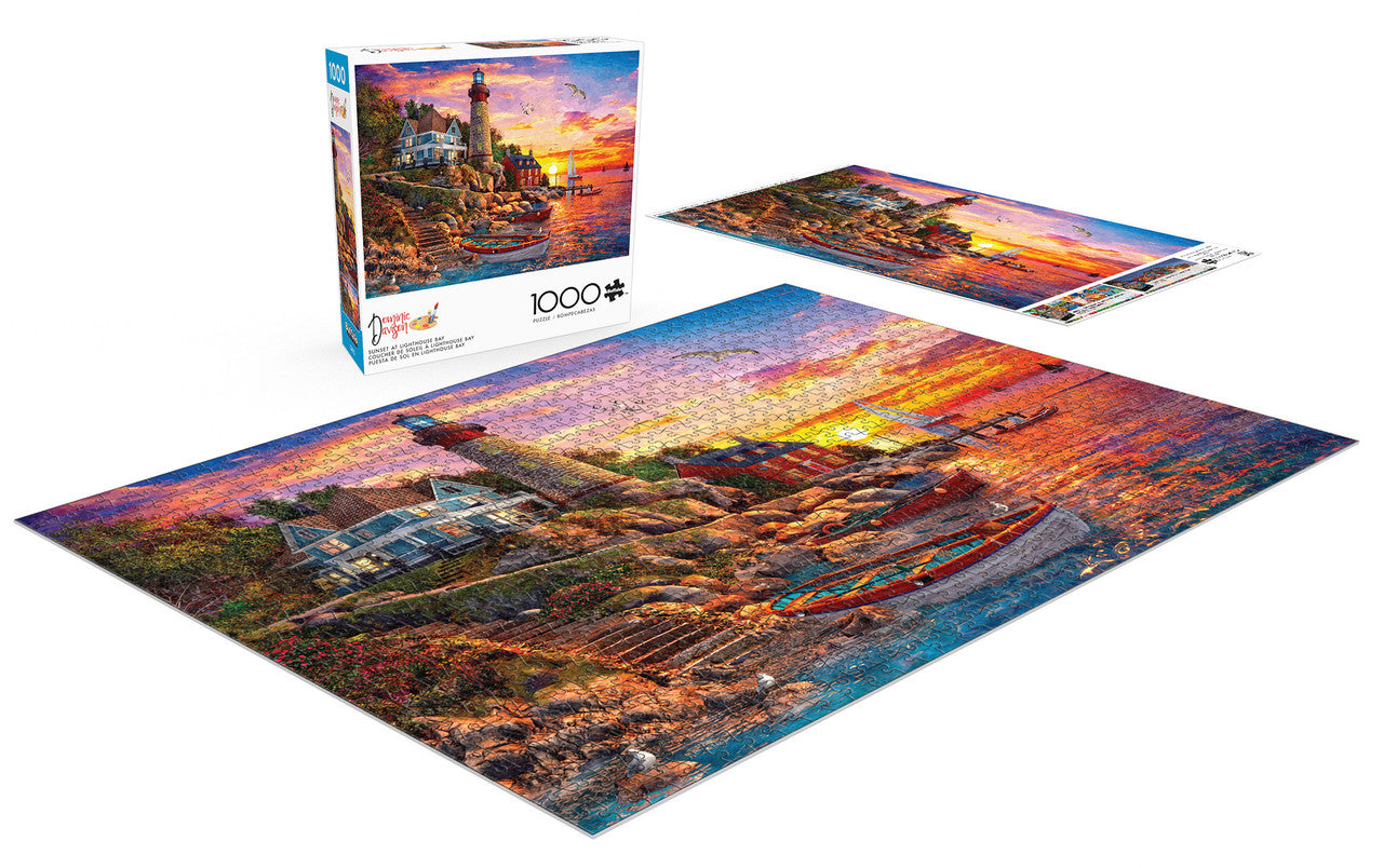 buffalo-games-sunset-at-lighthouse-bay-puzzle-1000-teile-leuchtturm image 4
