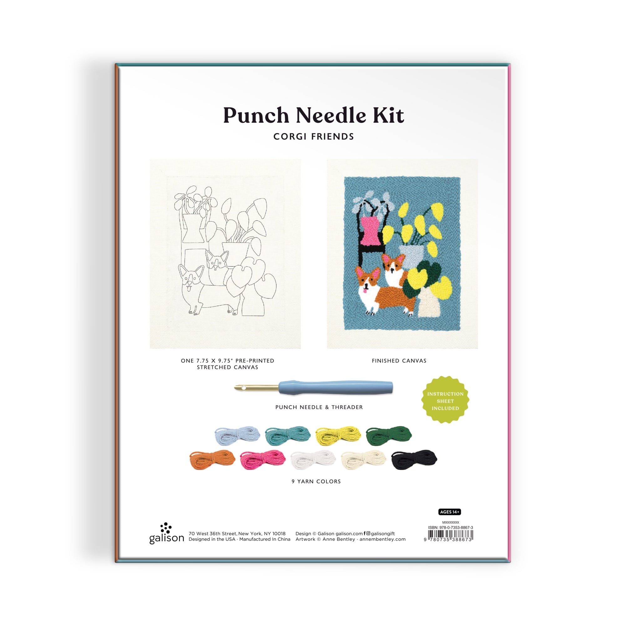 galison-corgi-friends-punch-needle-kit-sticken-9-farben image 7