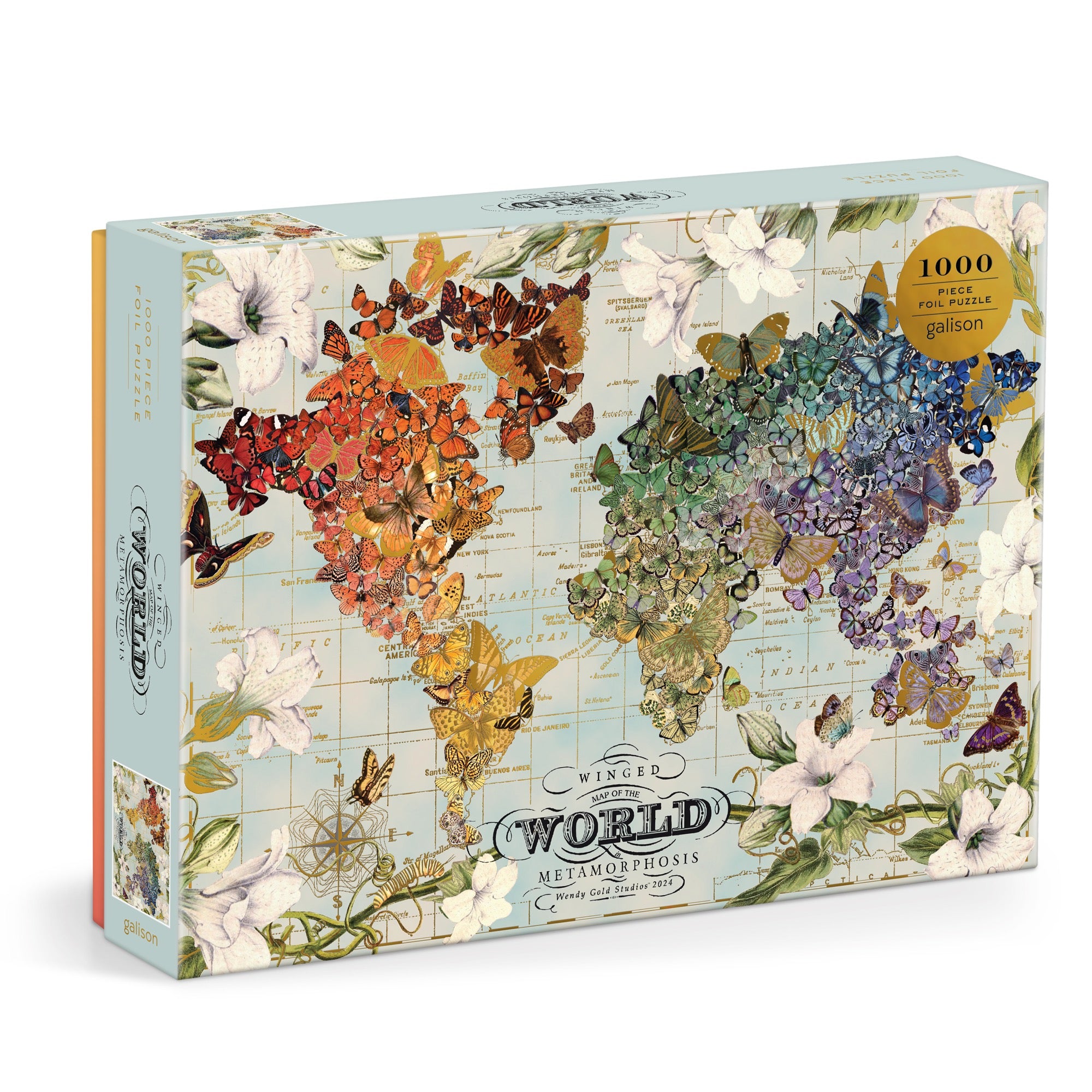 galison-wendy-gold-winged-metamorphosis-puzzle-1000-teile-folie image 1