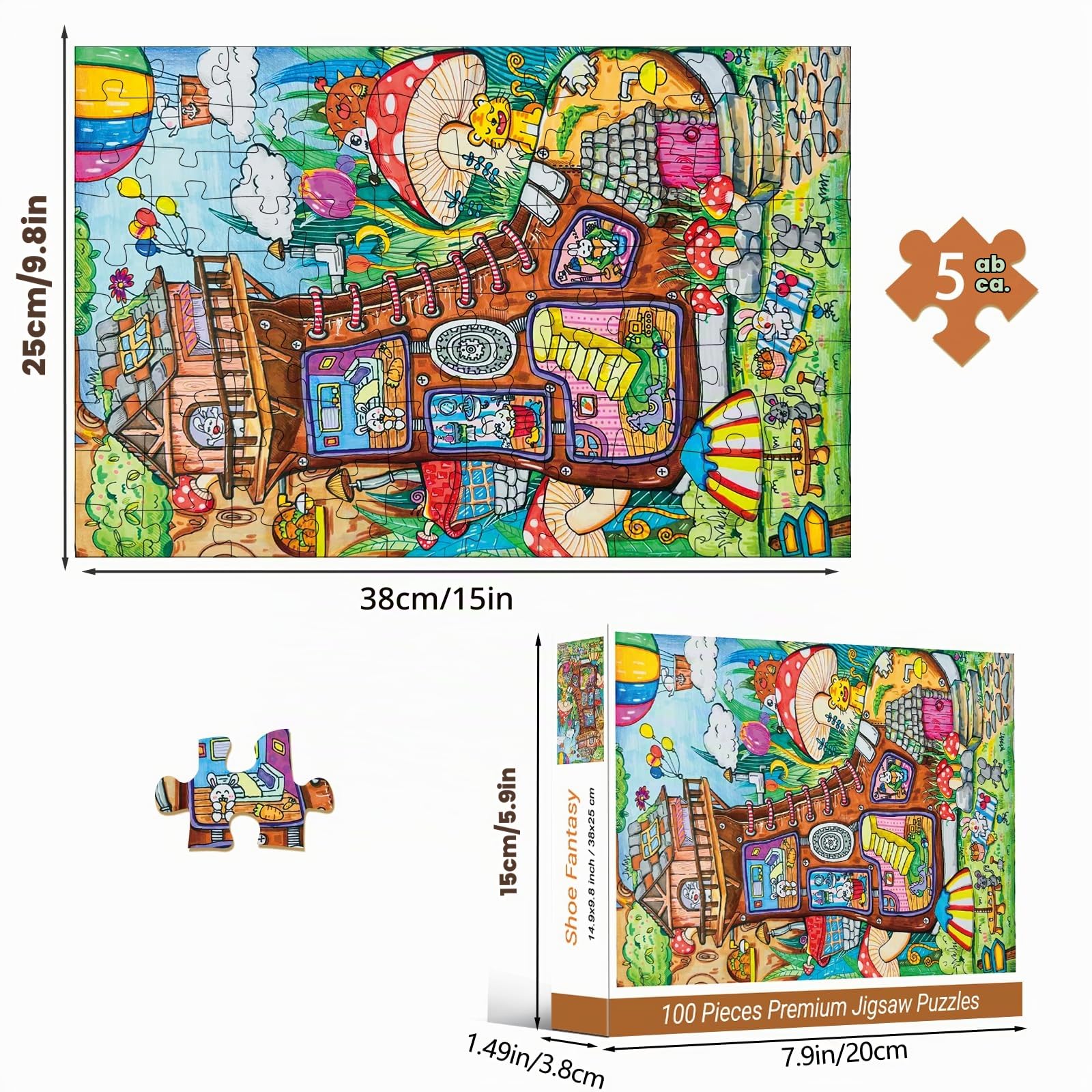 huadada-schuhphantasie-100-teile-kinderpuzzle-38x25-cm image 2