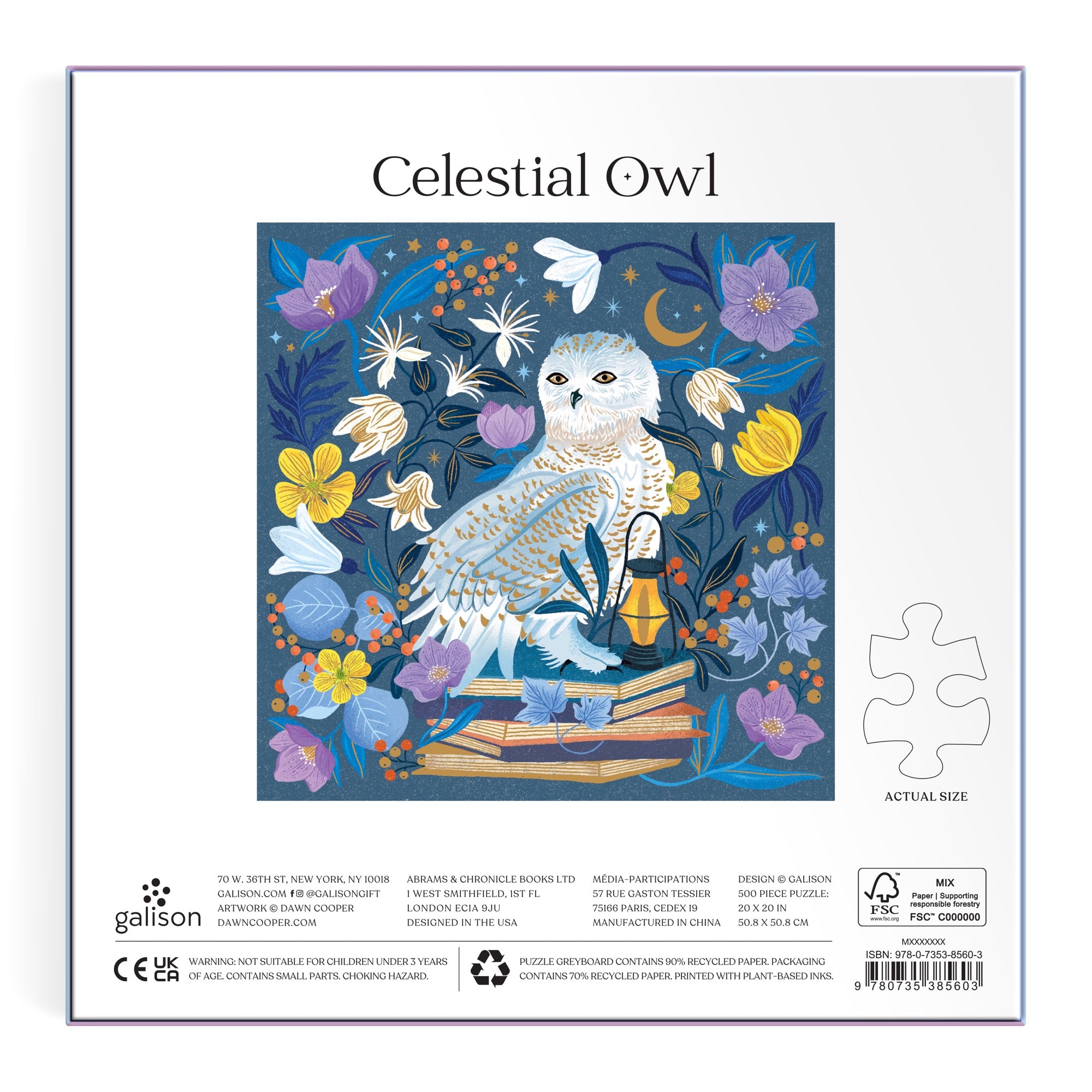 galison-celestial-owl-500-teile-puzzle-folie-eule image 5