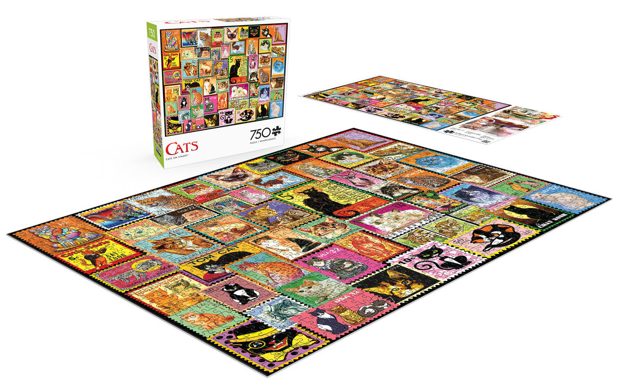 buffalo-games-cats-on-stamps-puzzle-750-teile-katzen image 2