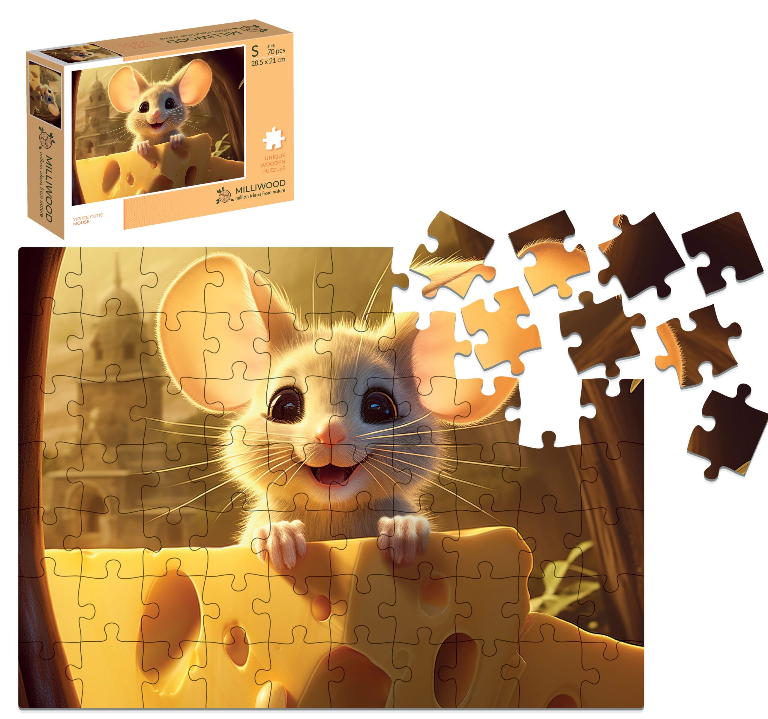 milliwood-yippie-cutie-mouse-holzpuzzle-70-teile-kinder image 1