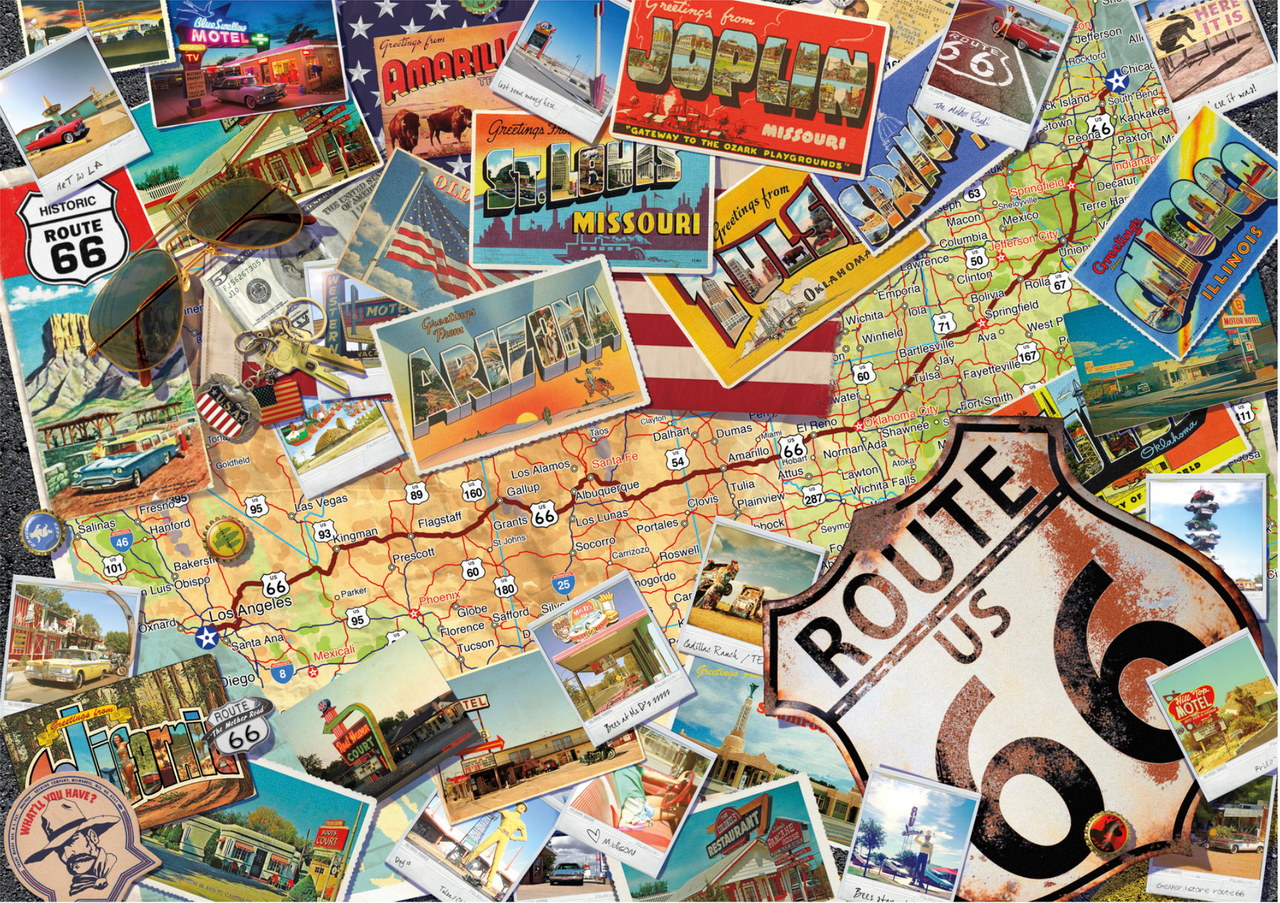 buffalo-games-route-66-map-puzzle-300-teile-large-karte image 1