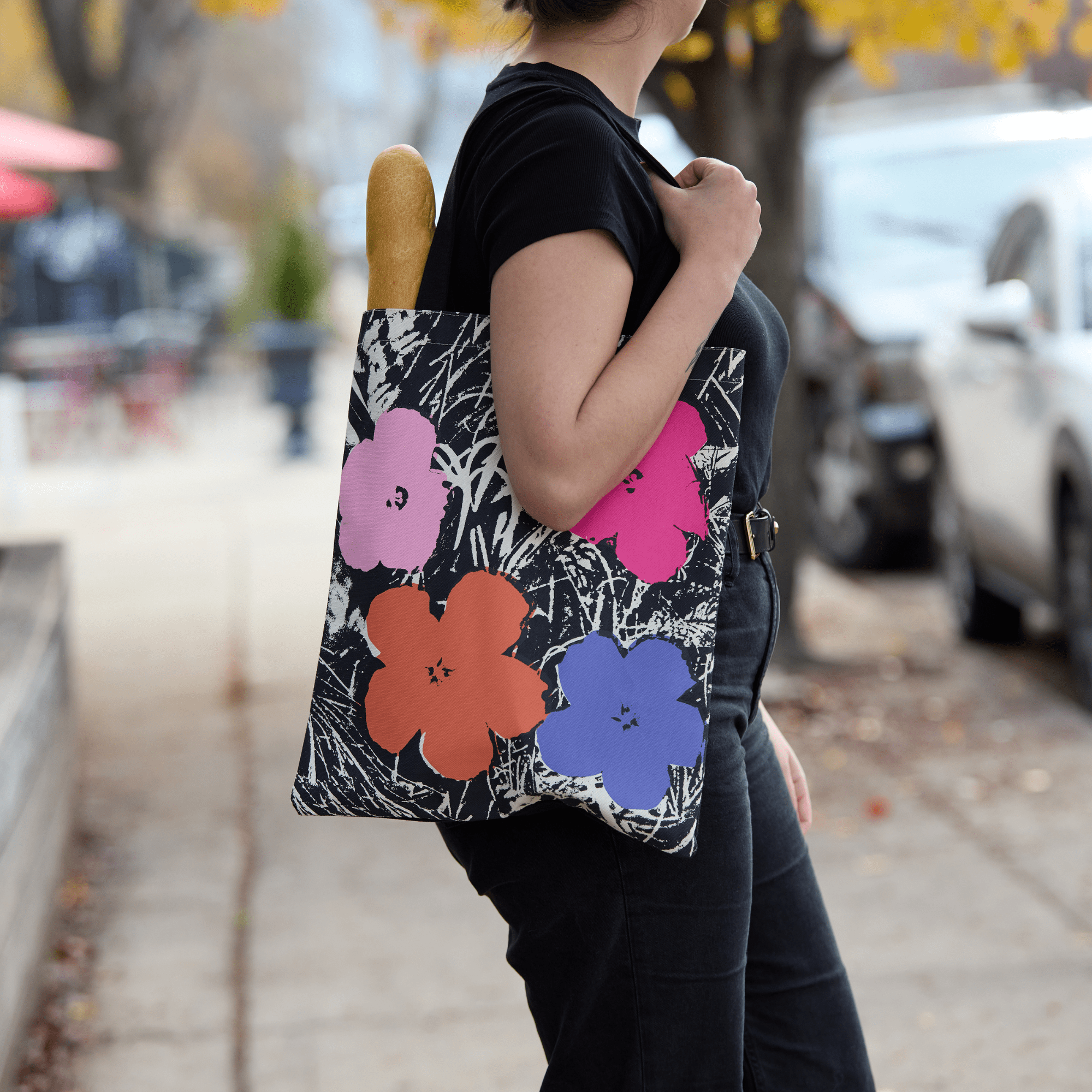 galison-warhol-flowers-canvas-tote-bag-stofftasche-blumen image 3