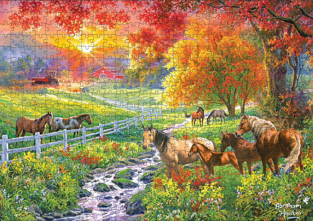 buffalo-gold-september-pasture-500-teile-puzzle-pferde image 2