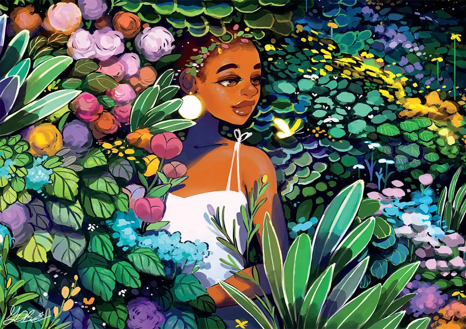 buffalo-games-geneva-bowers-hideaway-puzzle-500-teile-blumen image 1