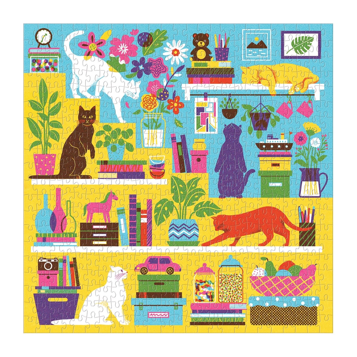galison-curious-cats-puzzle-500-teile-katzen-gold image 4