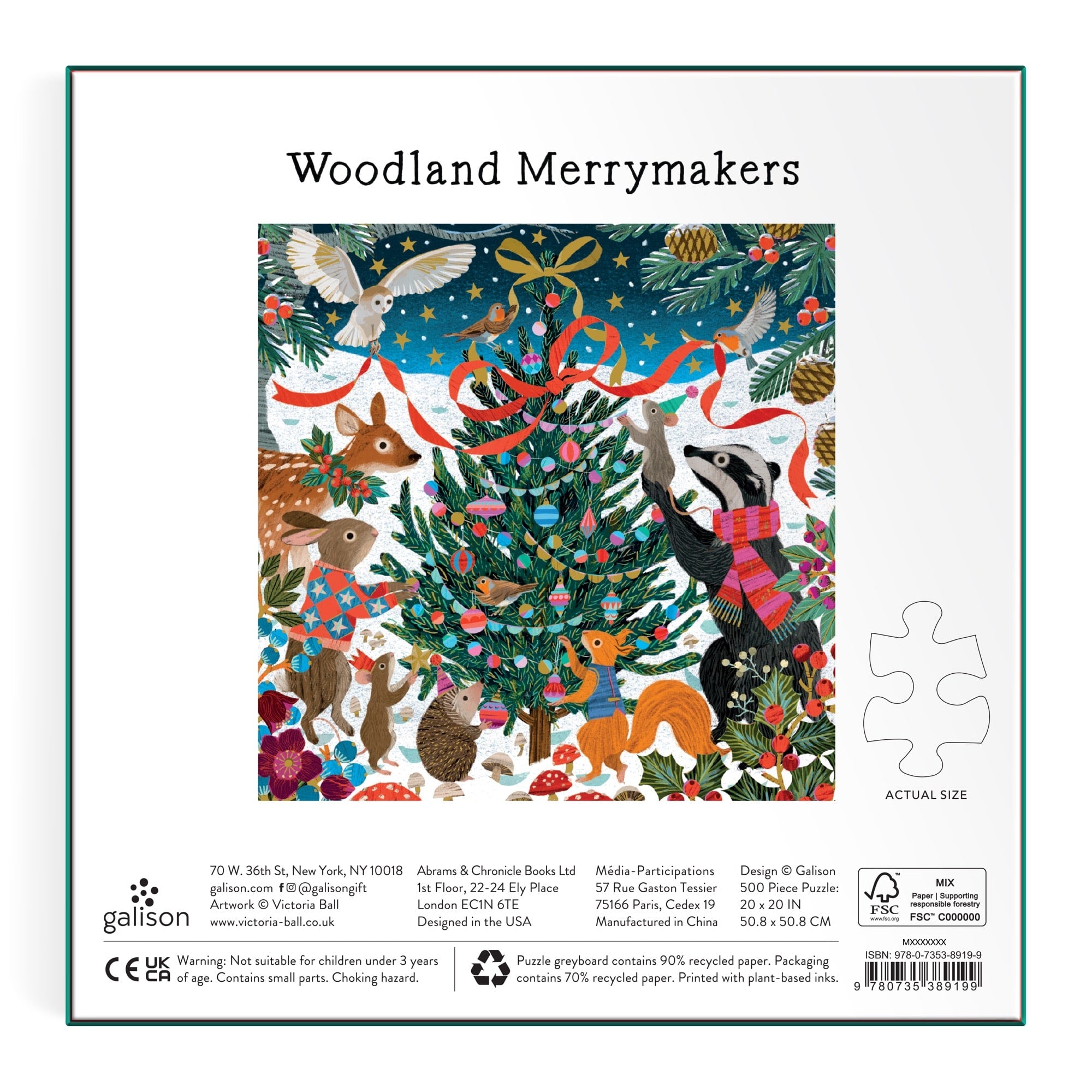 galison-woodland-merrymakers-folienpuzzle-500-teile image 6