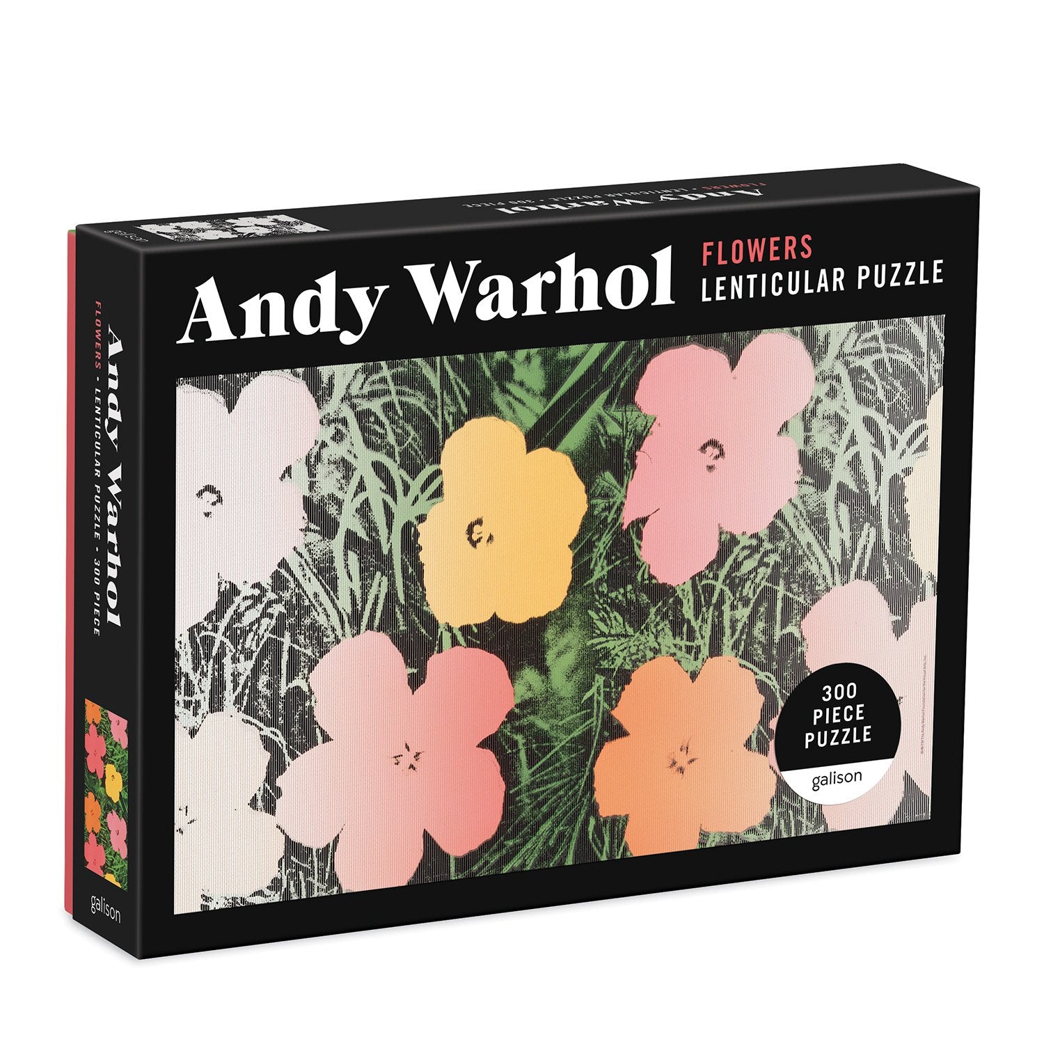 galison-warhol-flowers-300-teile-lenticular-puzzle-blumen image 1