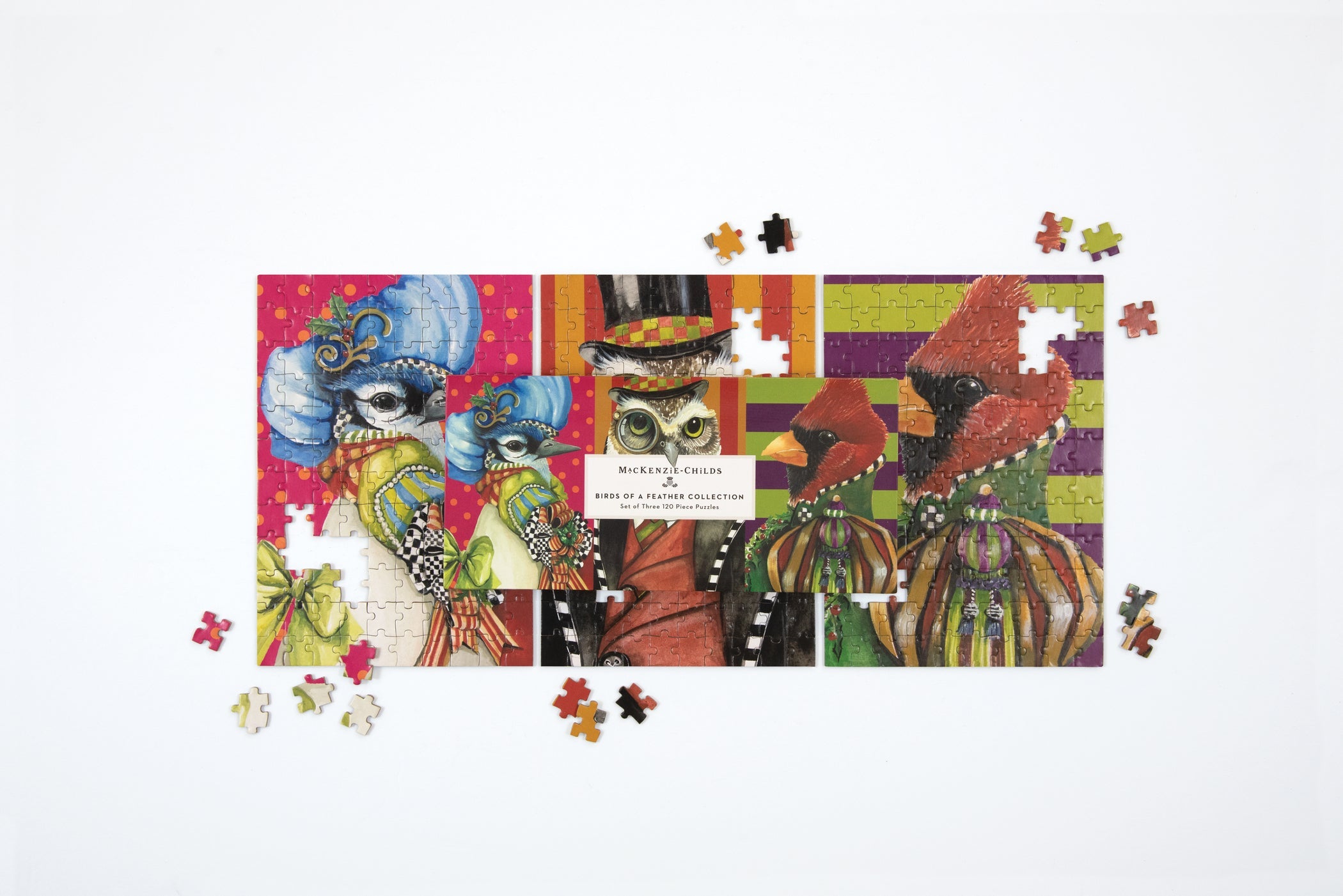 galison-mackenzie-childs-birds-puzzle-set-3x120-teile image 4
