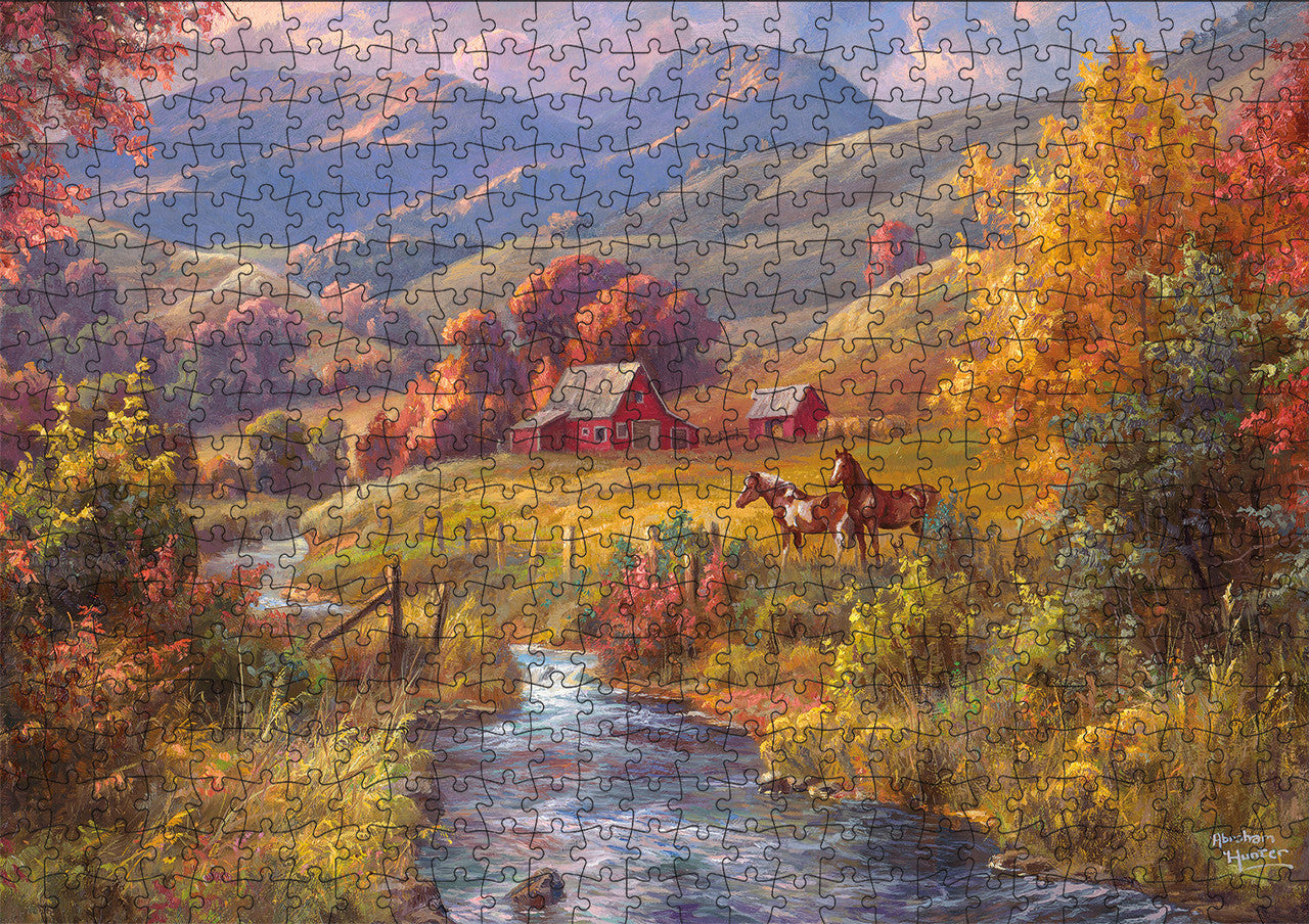 buffalo-games-autumn-ripples-puzzle-500-teile-pferde-herbst image 1