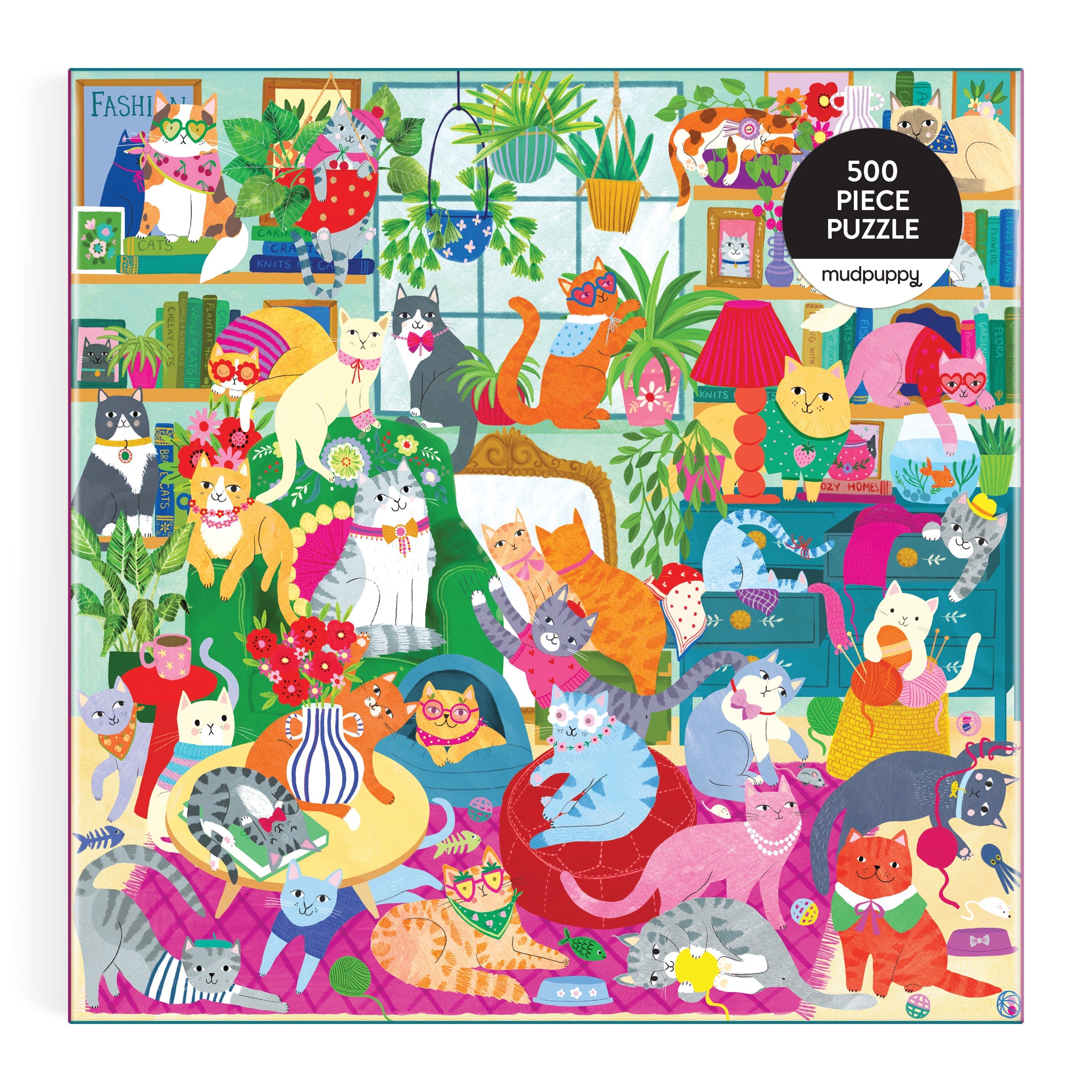 galison-caturday-500-teile-katzen-puzzle-familie-ab-7 image 2