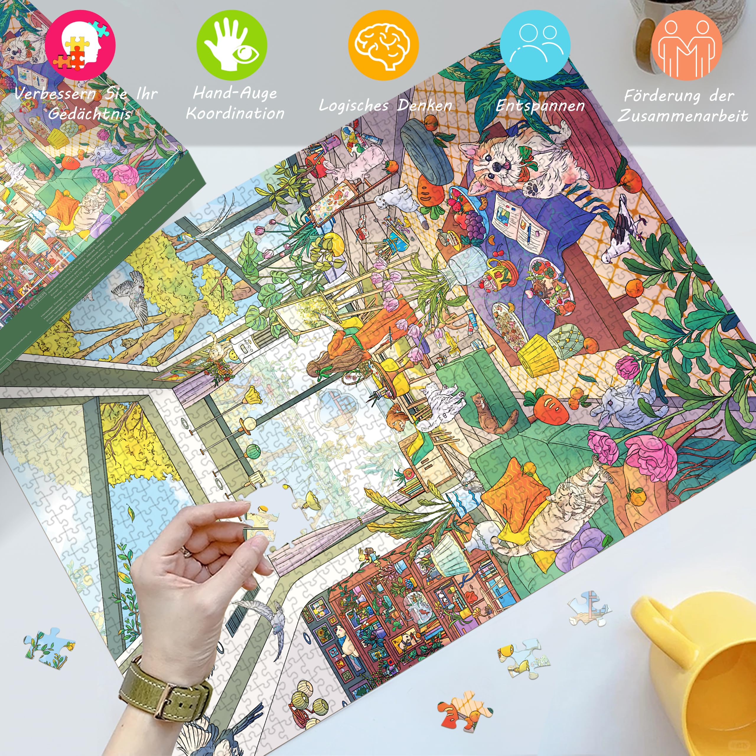 huadada-sonniges-k-nstlerzimmer-puzzle-1000-teile image 2