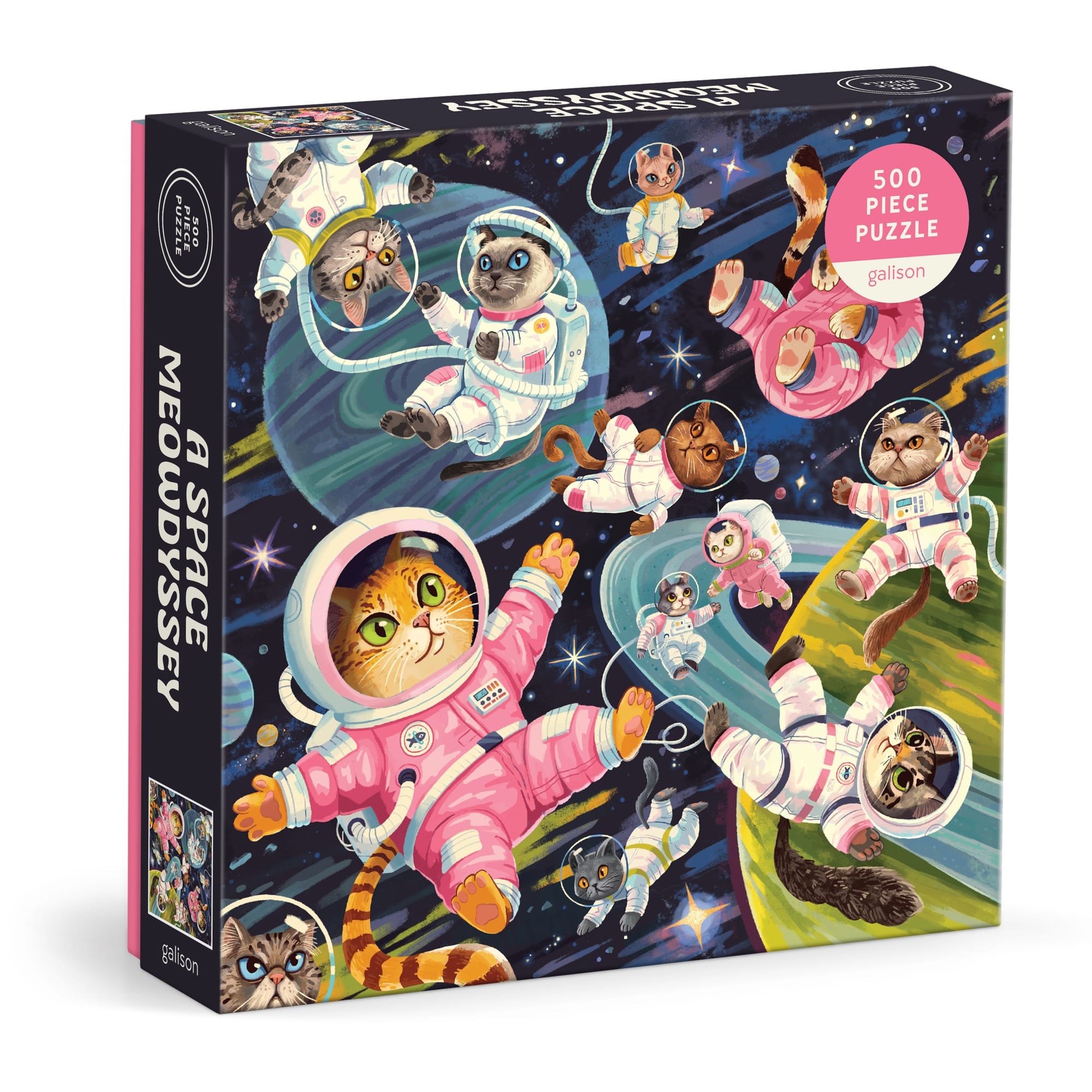 galison-a-space-meowdyssey-puzzle-500-teile-katzen-weltraum image 1